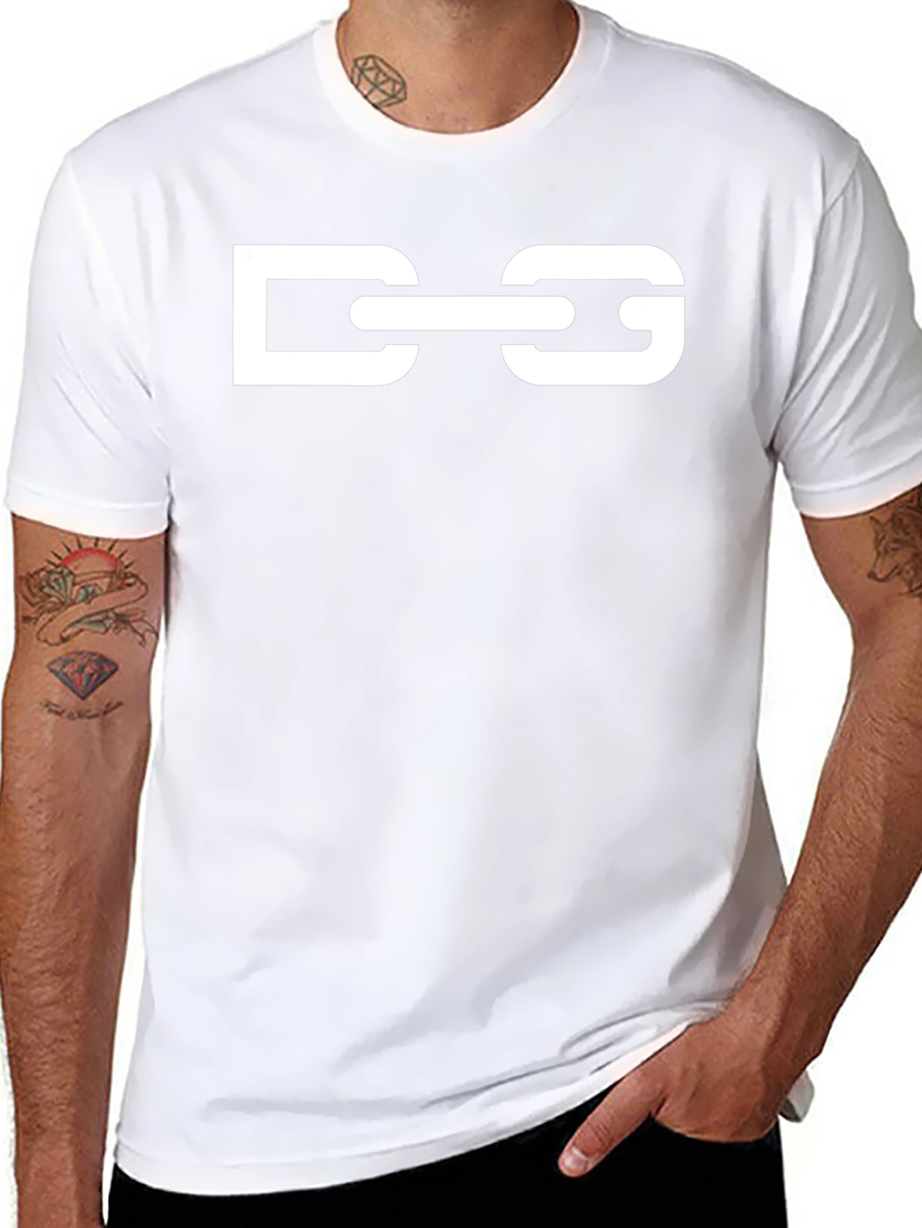 DG Chain Graphic Tee - Stylish Black Cotton T-Shirt