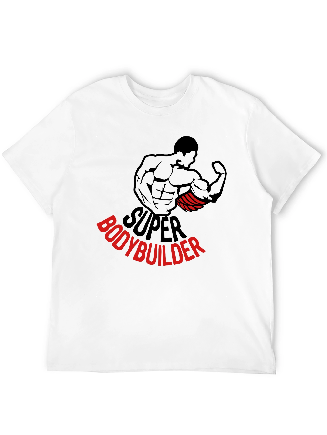 Super Bodybuilder Graphic Tee - Black Cotton T-Shirt