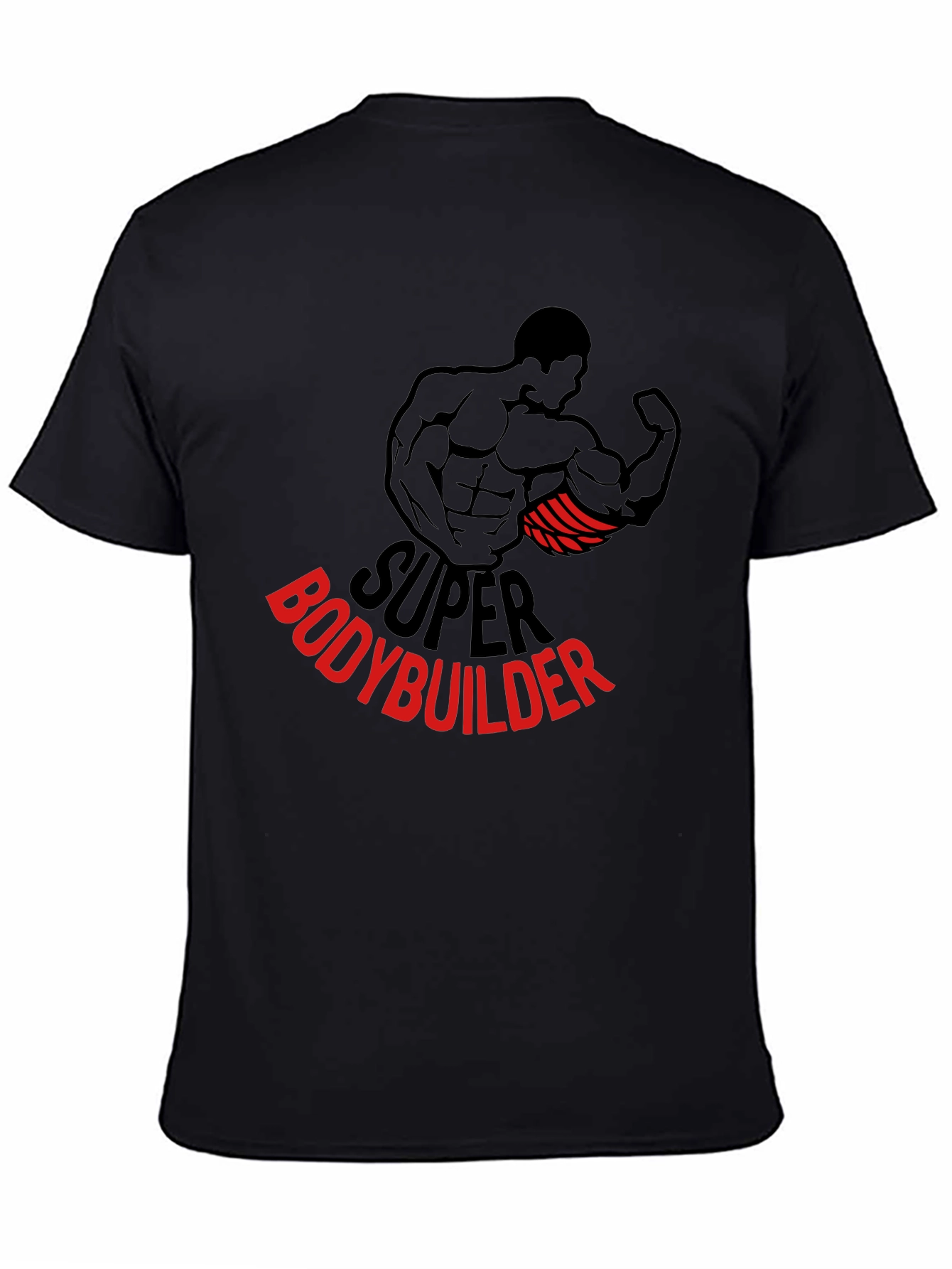 Super Bodybuilder Graphic Tee - Black Cotton T-Shirt