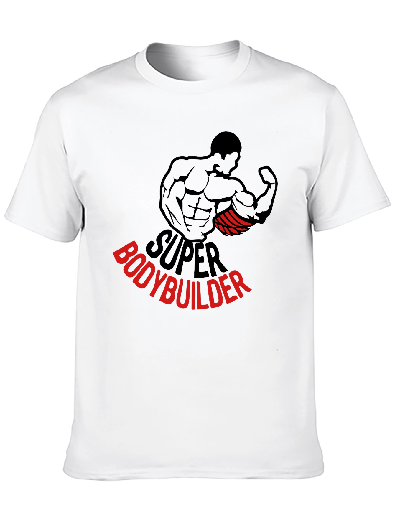 Super Bodybuilder Graphic Tee - Black Cotton T-Shirt