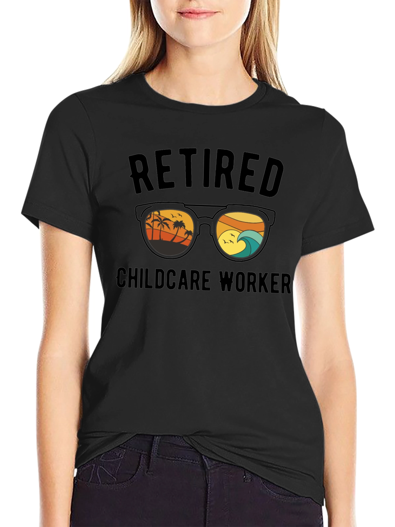 Retired Childcare Worker Graphic T-Shirt