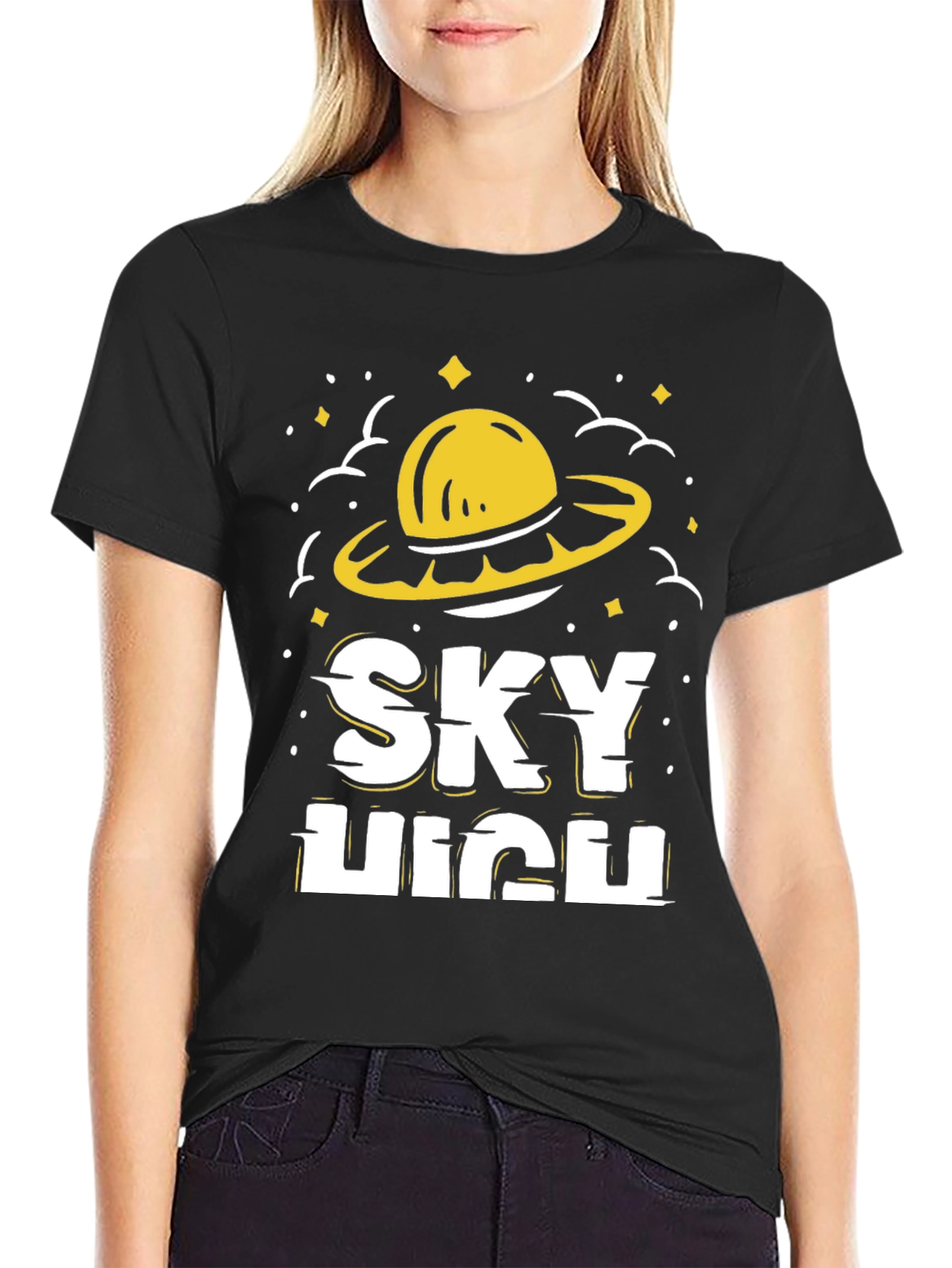 Sky High Graphic Tee - Funky UFO Design