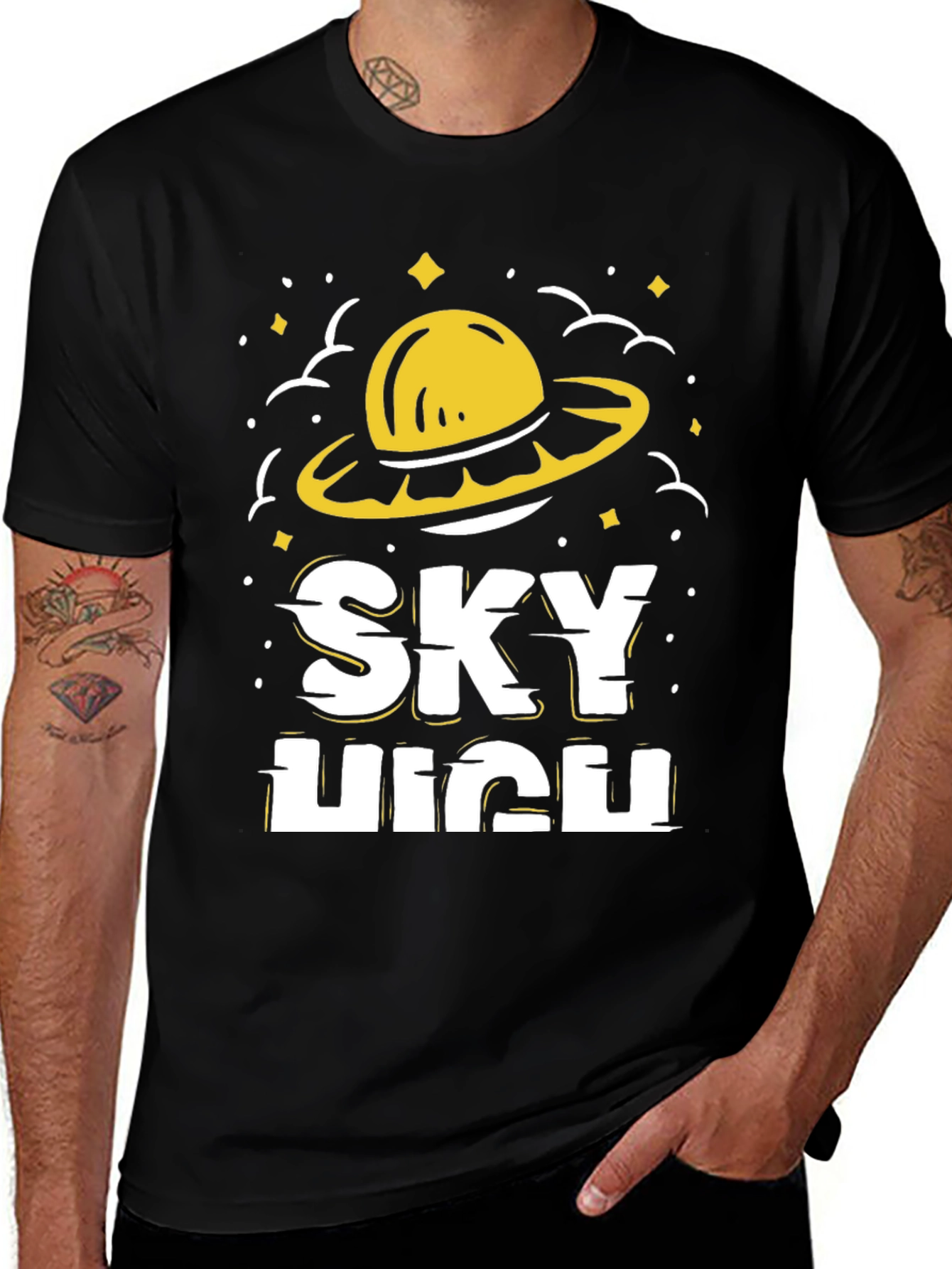 Sky High Graphic Tee - Funky UFO Design