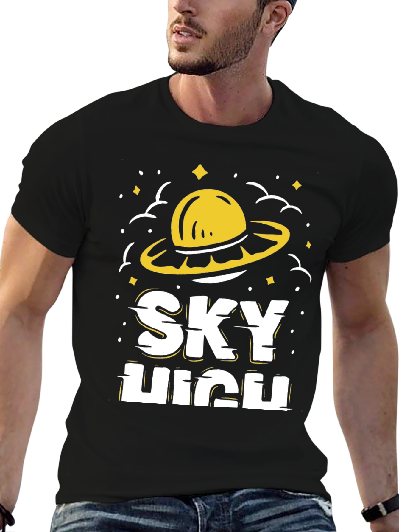 Sky High Graphic Tee - Funky UFO Design