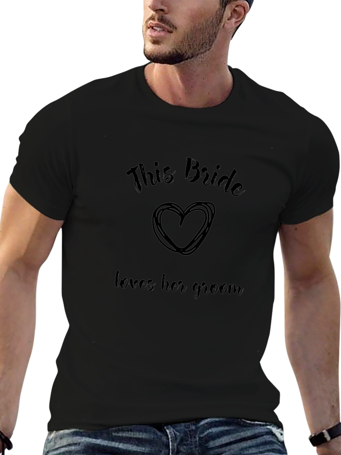 This Bride Loves Her Groom Black T-Shirt