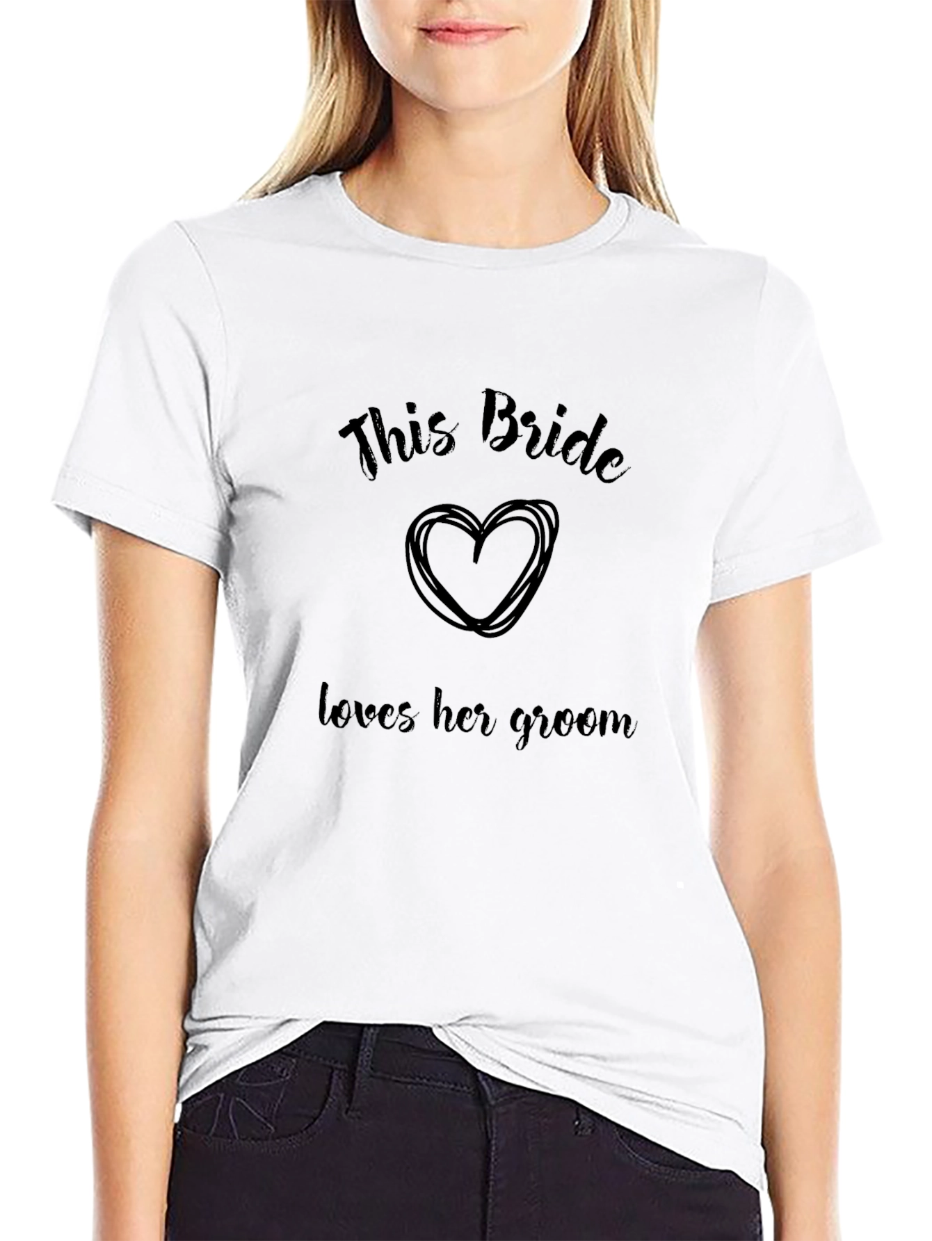 This Bride Loves Her Groom Black T-Shirt