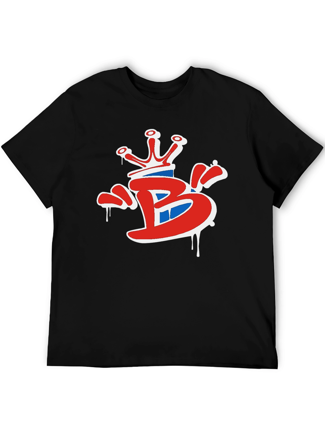Crown B Graphic Tee - Stylish Black Cotton T-Shirt