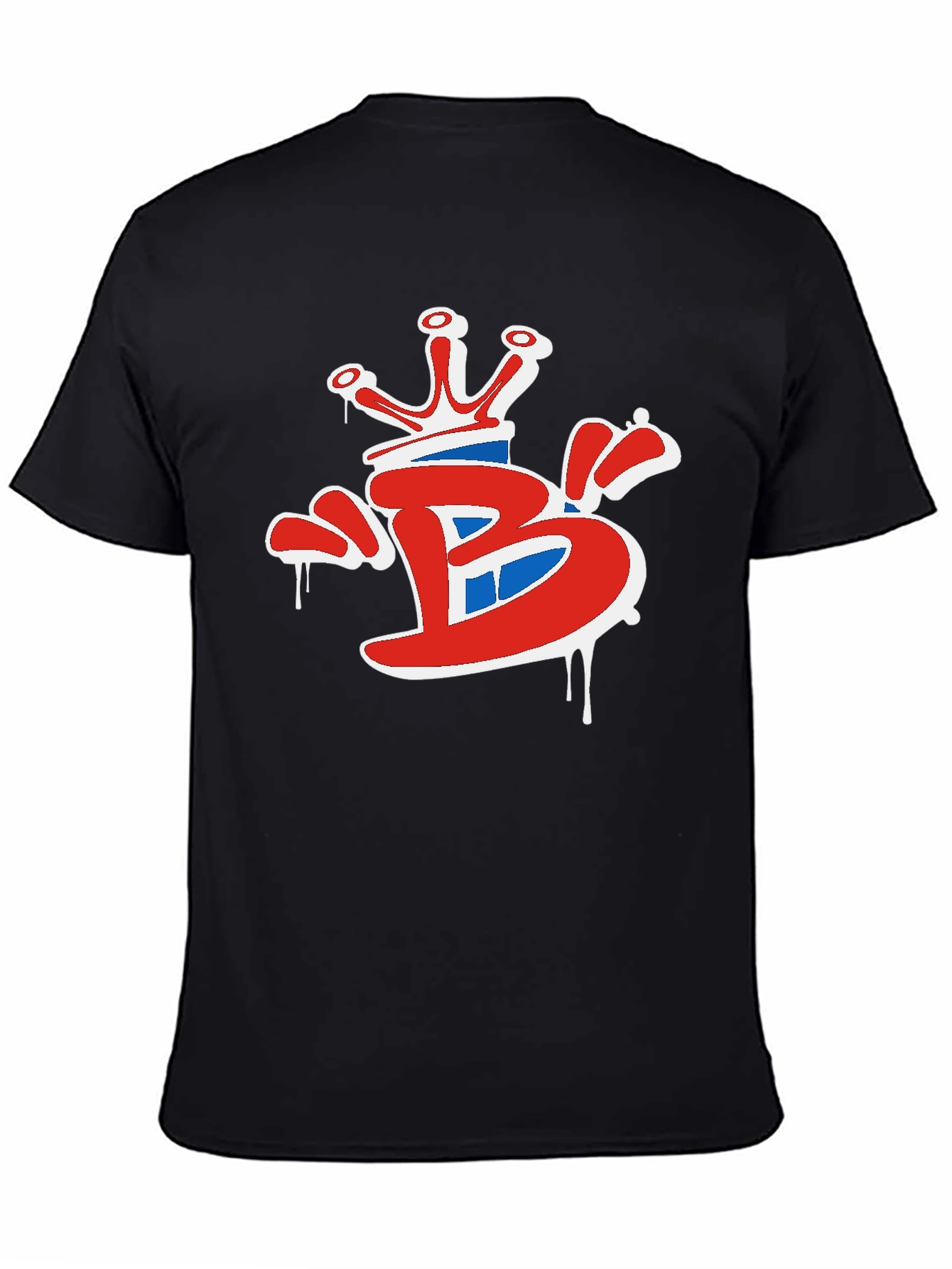 Crown B Graphic Tee - Stylish Black Cotton T-Shirt