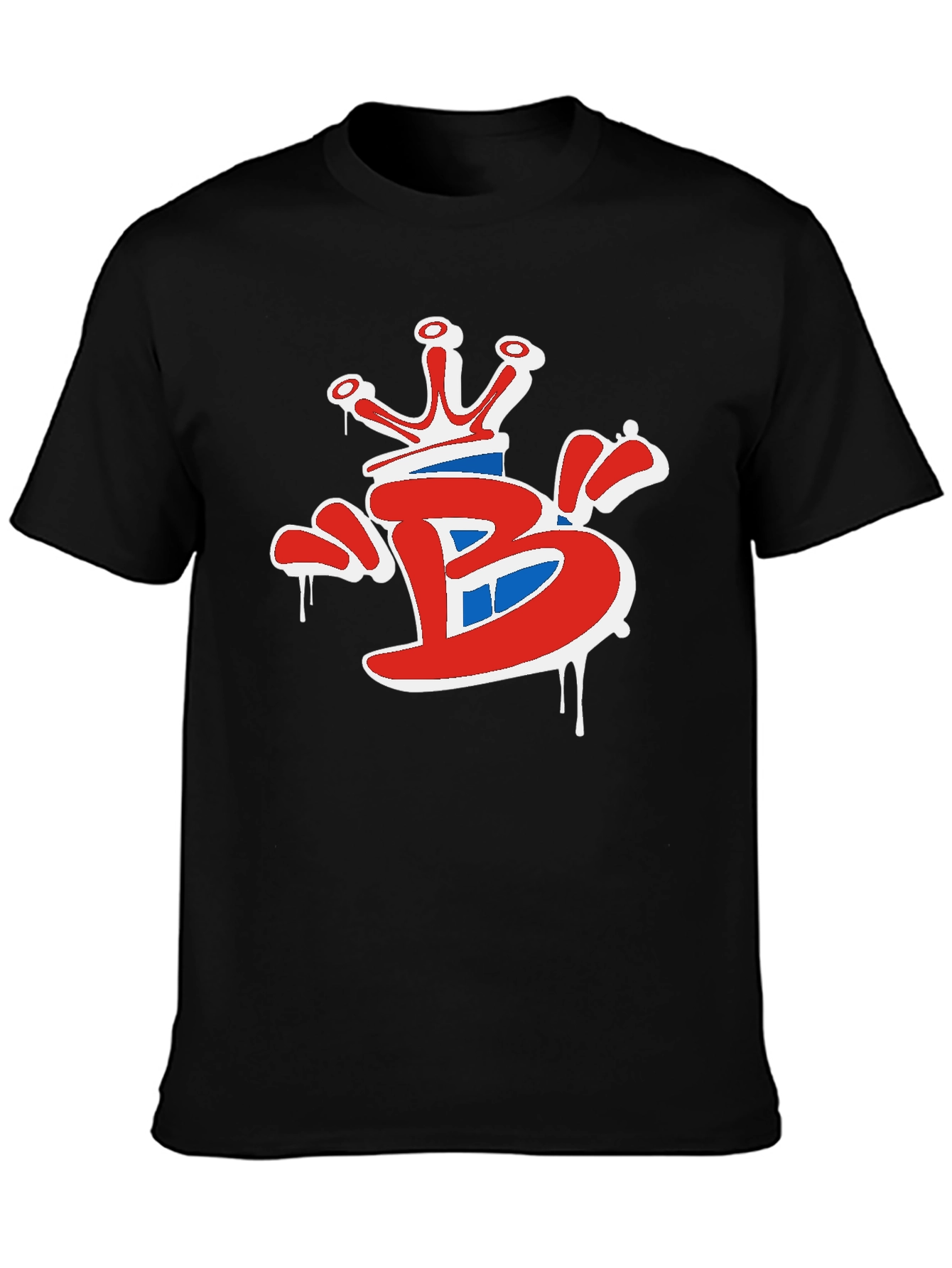Crown B Graphic Tee - Stylish Black Cotton T-Shirt