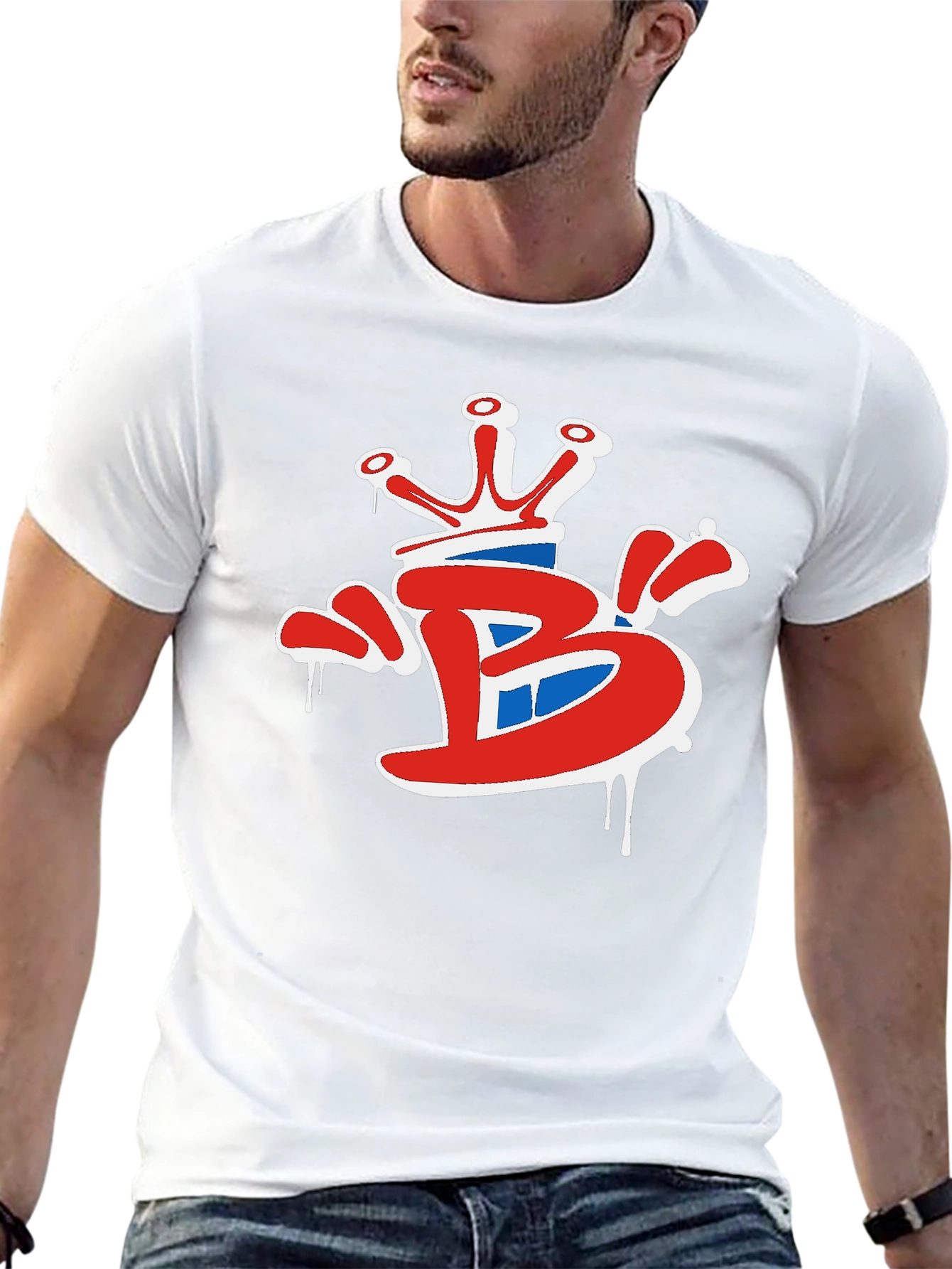 Crown B Graphic Tee - Stylish Black Cotton T-Shirt