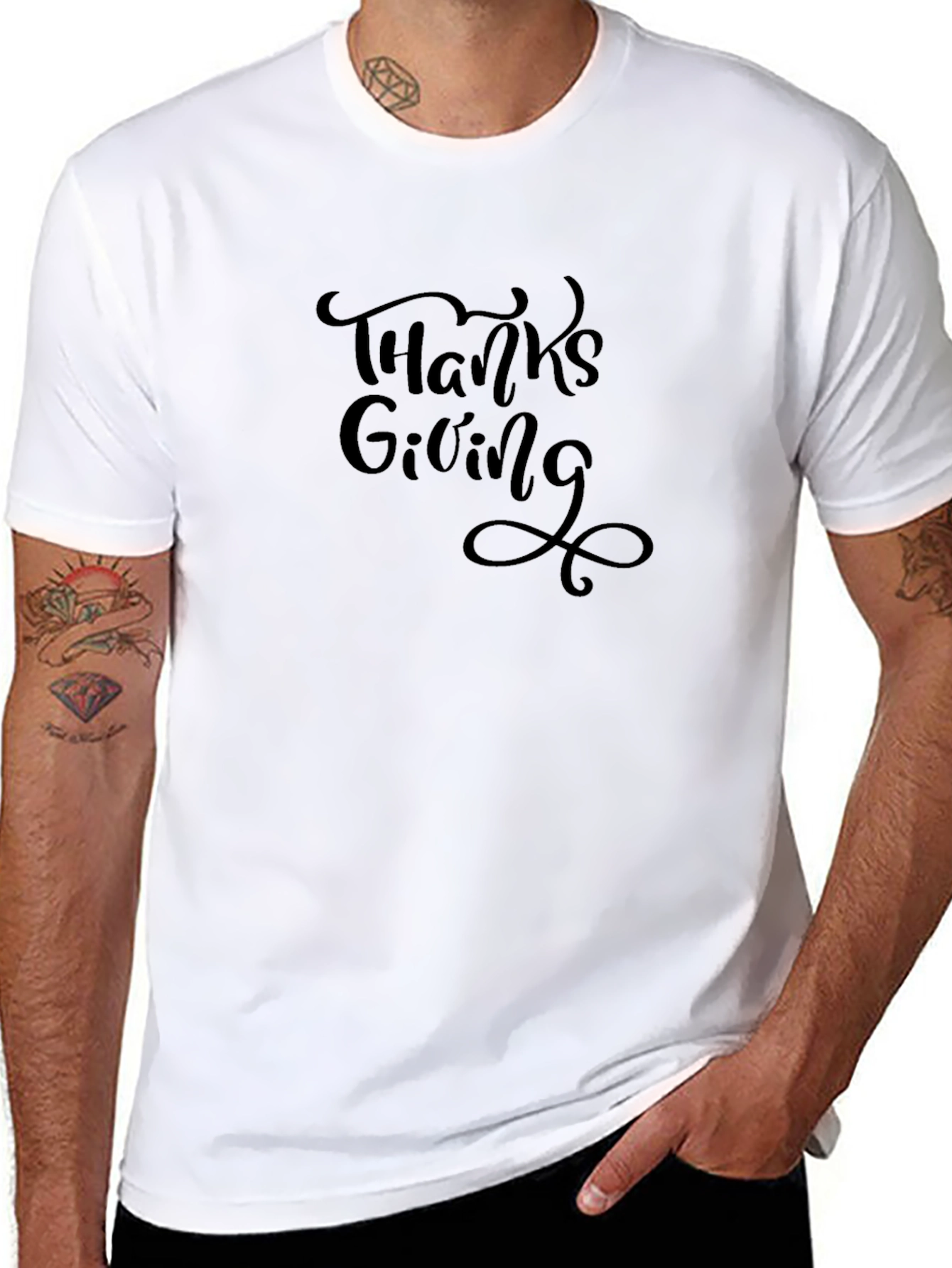 Thanksgiving Graphic Black T-Shirt