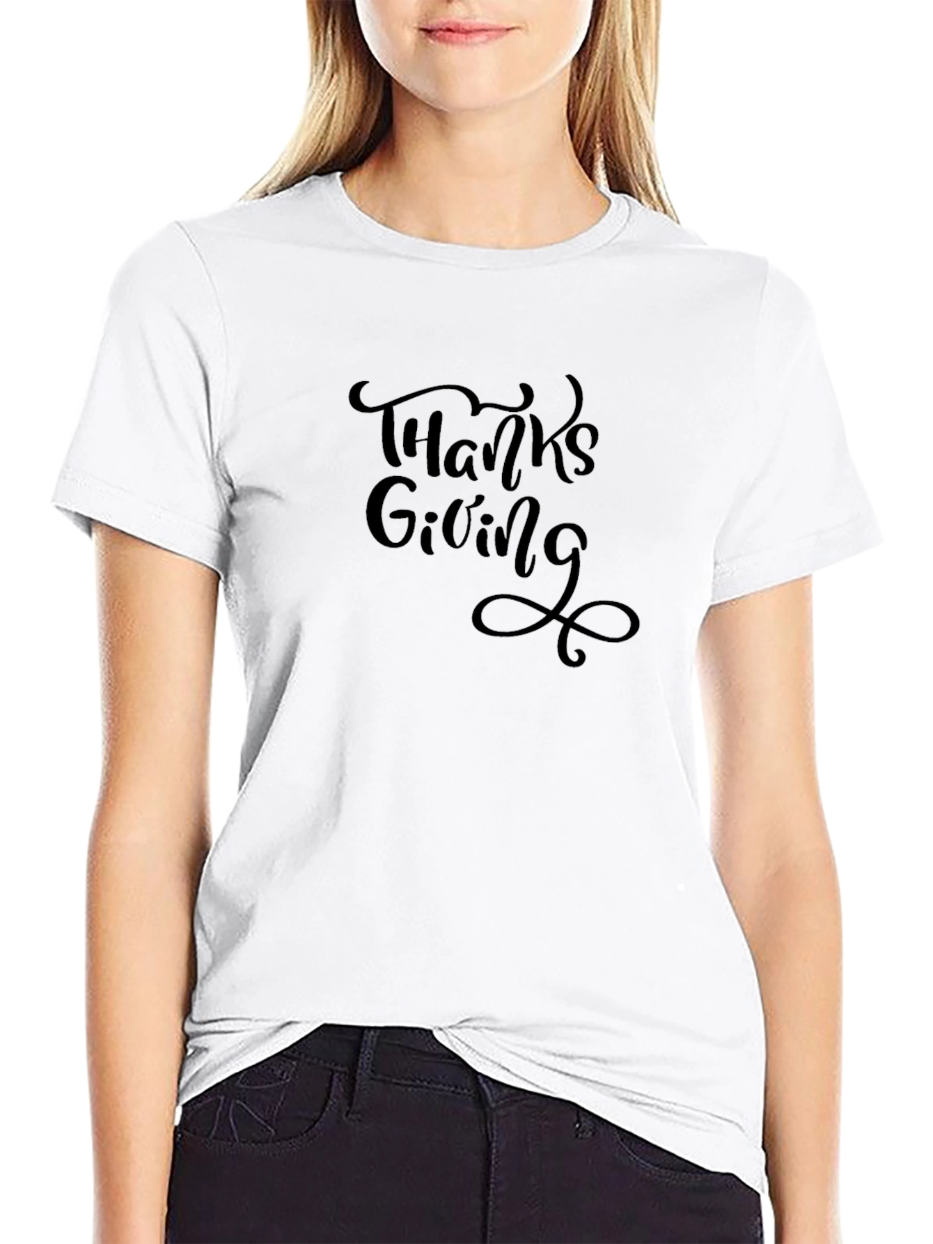 Thanksgiving Graphic Black T-Shirt