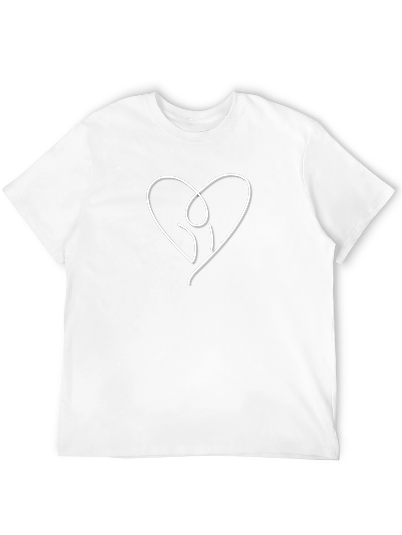 Minimalist Heart Hug Graphic Tee - Black