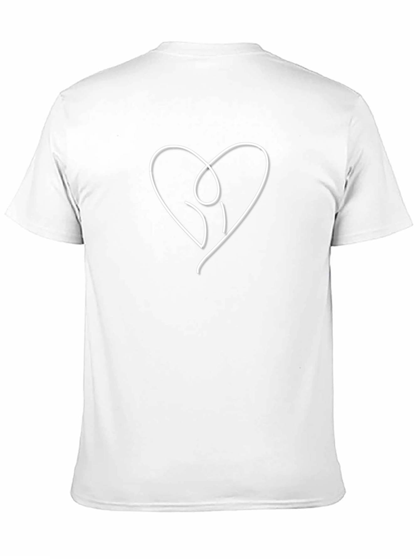 Minimalist Heart Hug Graphic Tee - Black