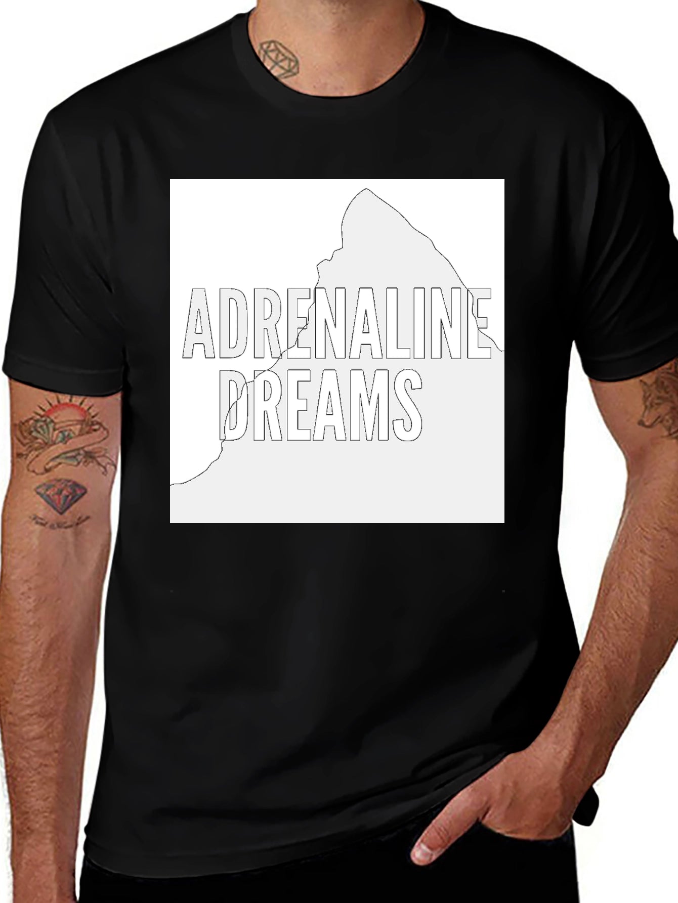 Adrenaline Dreams Graphic Tee - Black Cotton T-Shirt