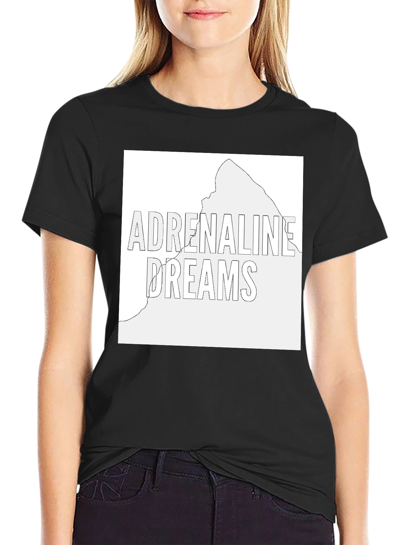 Adrenaline Dreams Graphic Tee - Black Cotton T-Shirt