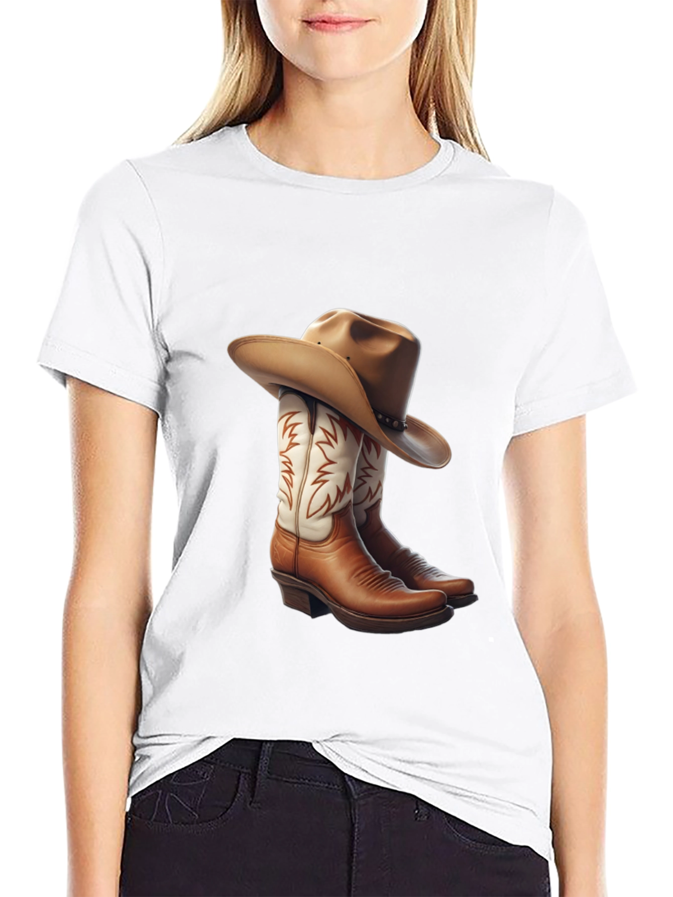 Cowboy Boots & Hat Graphic Tee