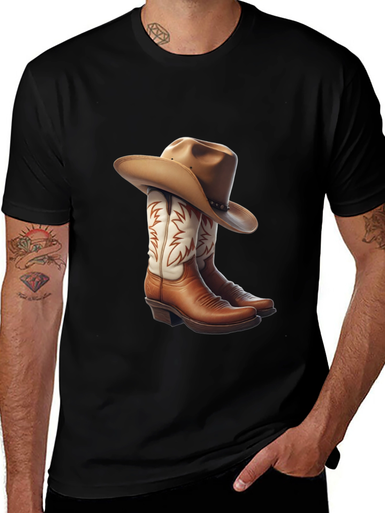 Cowboy Boots & Hat Graphic Tee