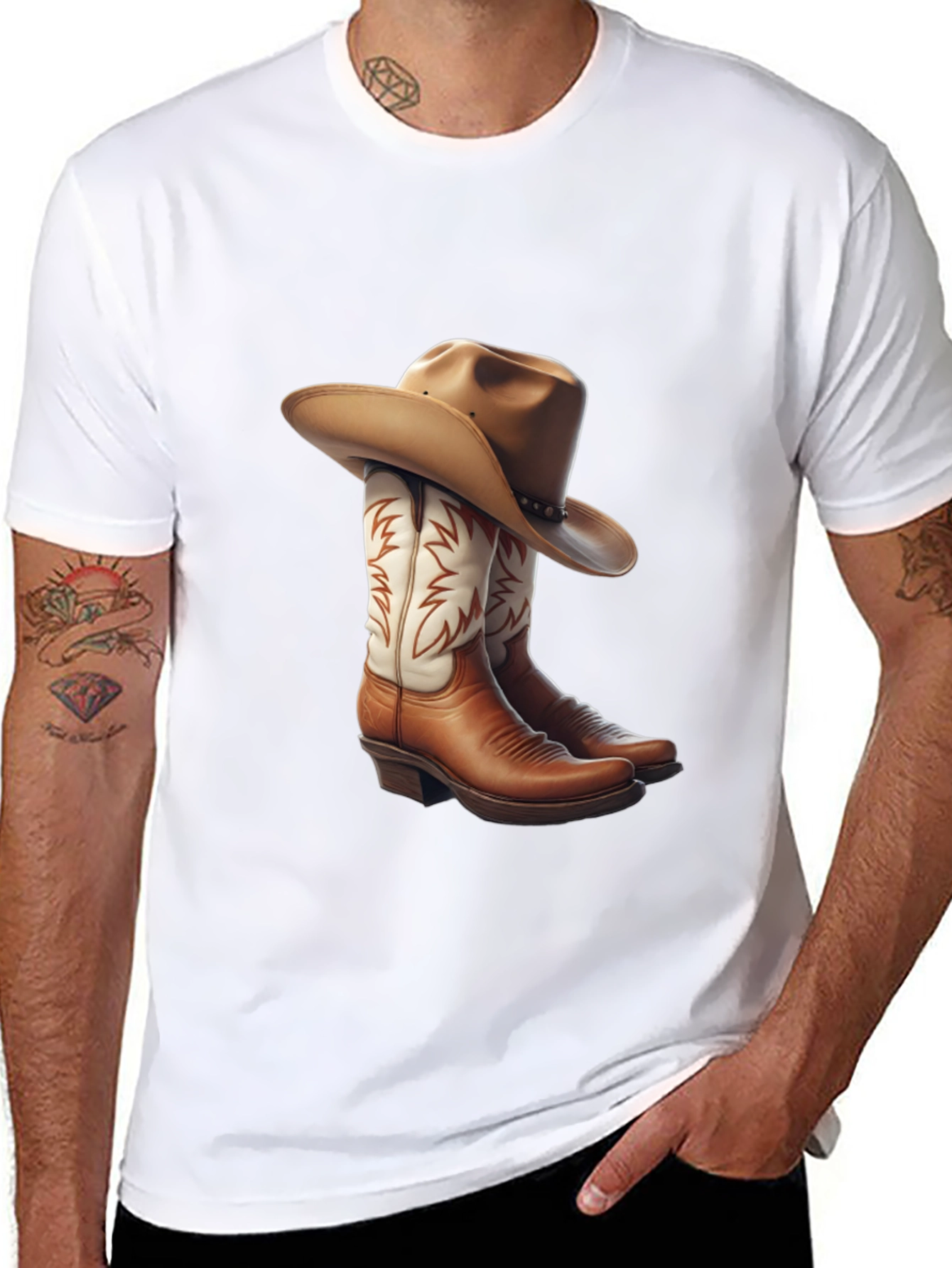 Cowboy Boots & Hat Graphic Tee
