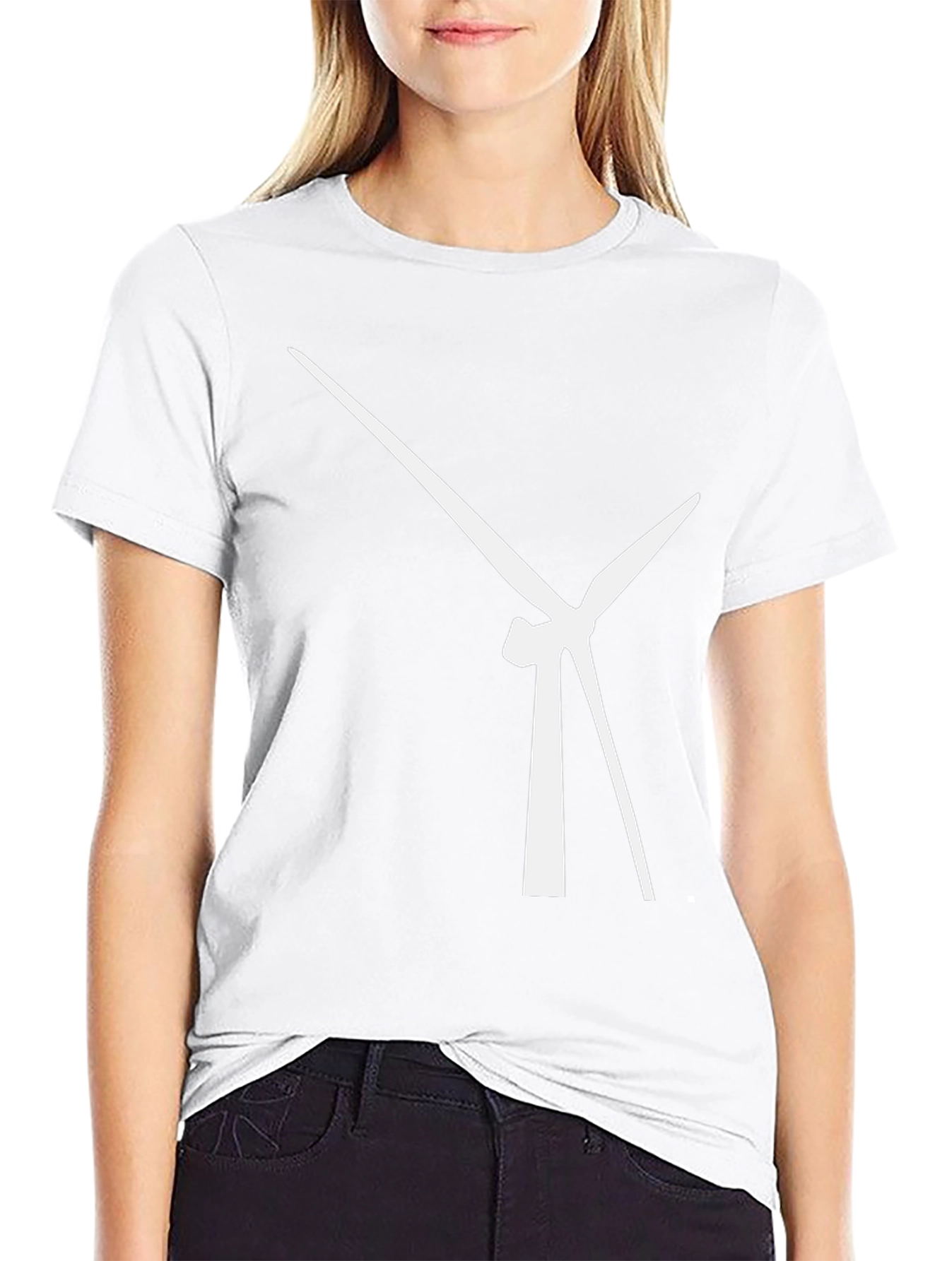 Modern Wind Turbine Graphic Tee - Black