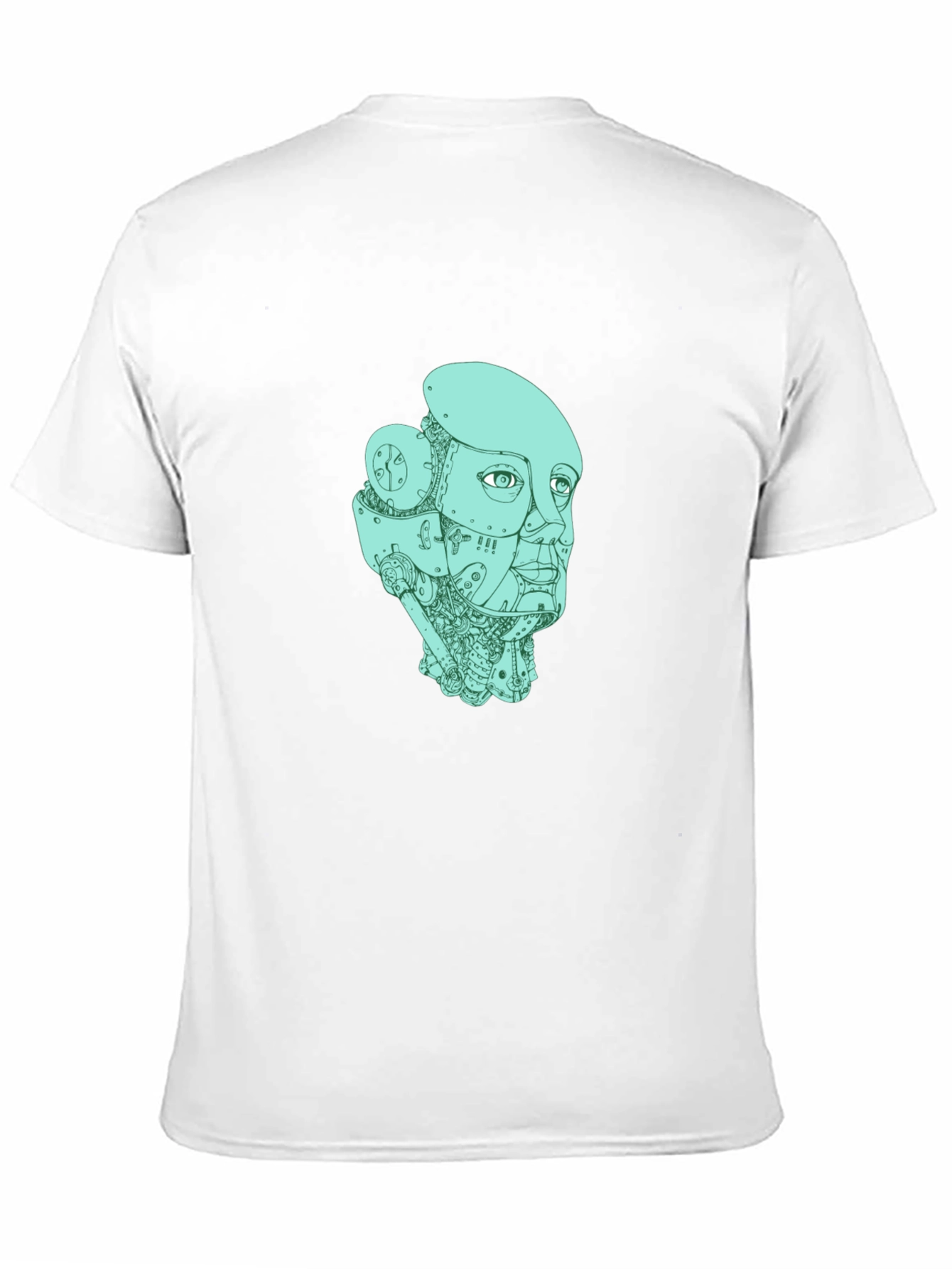 Robot Head Graphic T-Shirt - Black