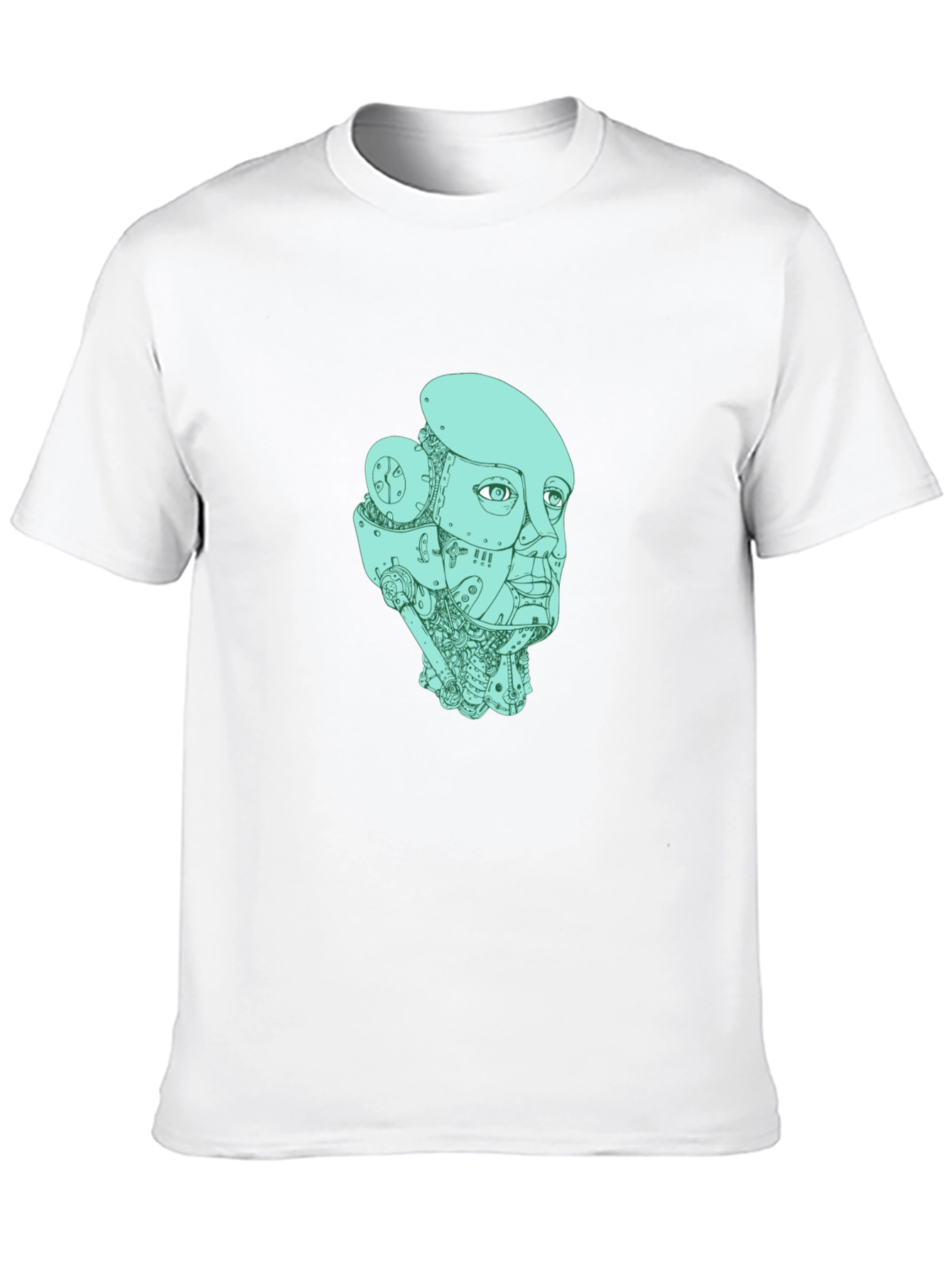 Robot Head Graphic T-Shirt - Black
