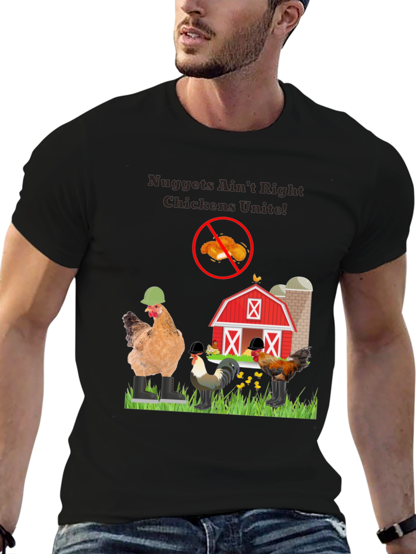 Nuggets Aint Right Chickens Unite! T-Shirt