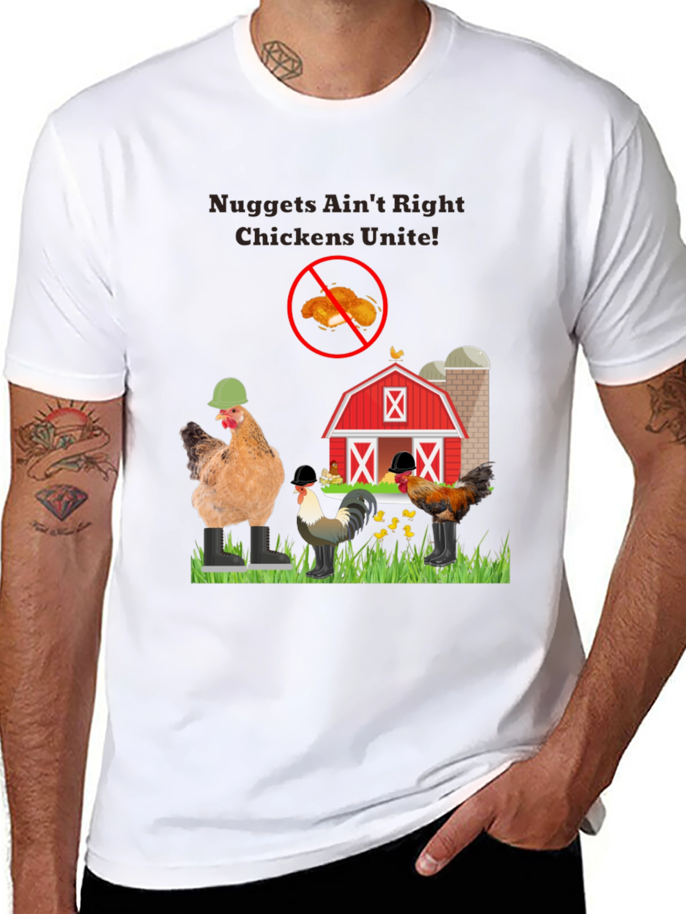 Nuggets Aint Right Chickens Unite! T-Shirt