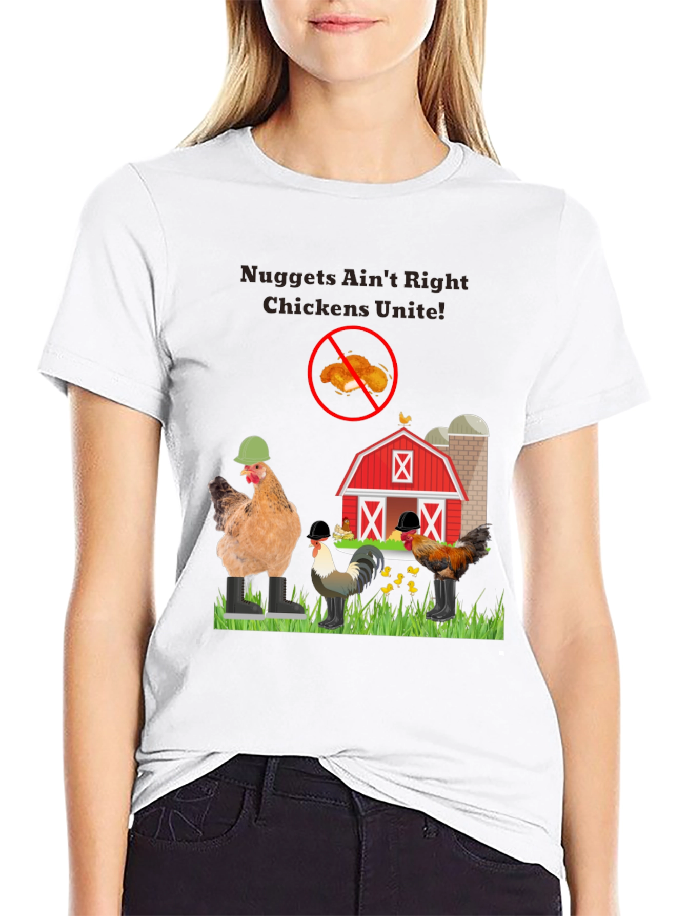 Nuggets Aint Right Chickens Unite! T-Shirt