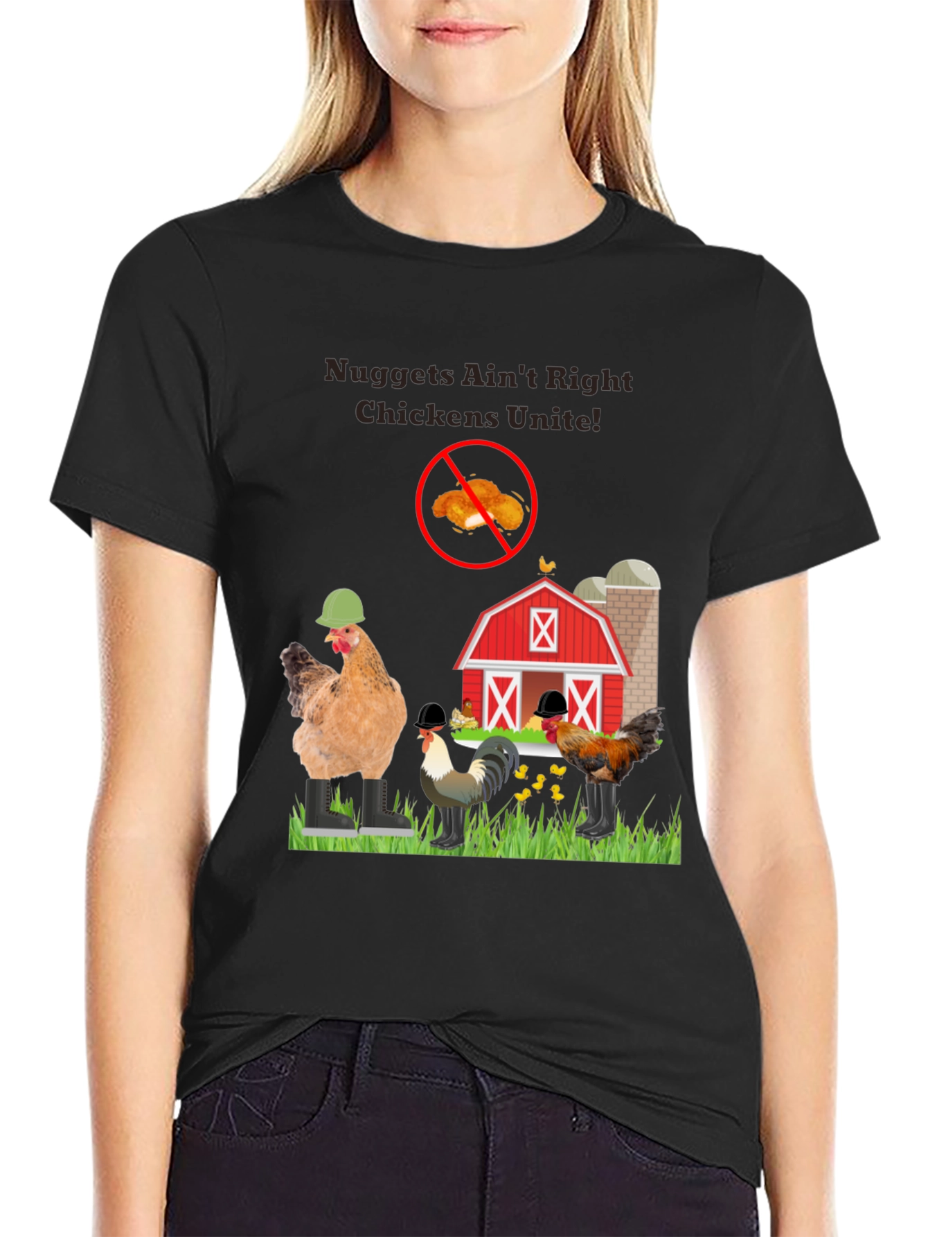 Nuggets Aint Right Chickens Unite! T-Shirt