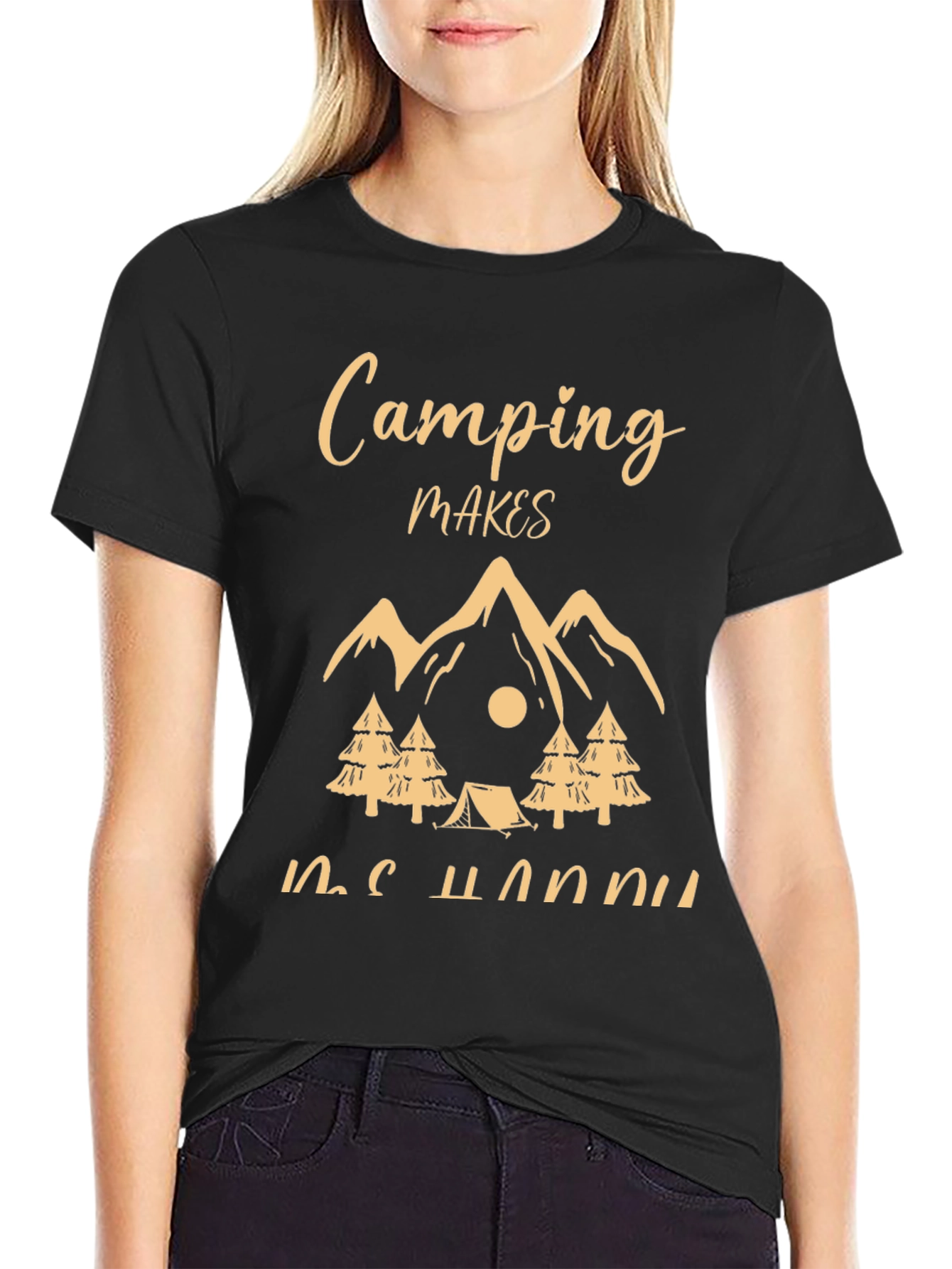 Camping Makes Me Happy Graphic Tee