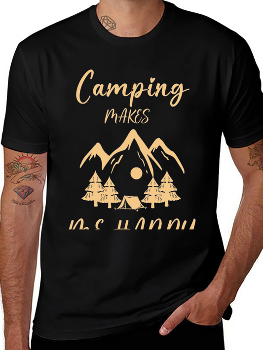 Camping Makes Me Happy Graphic Tee