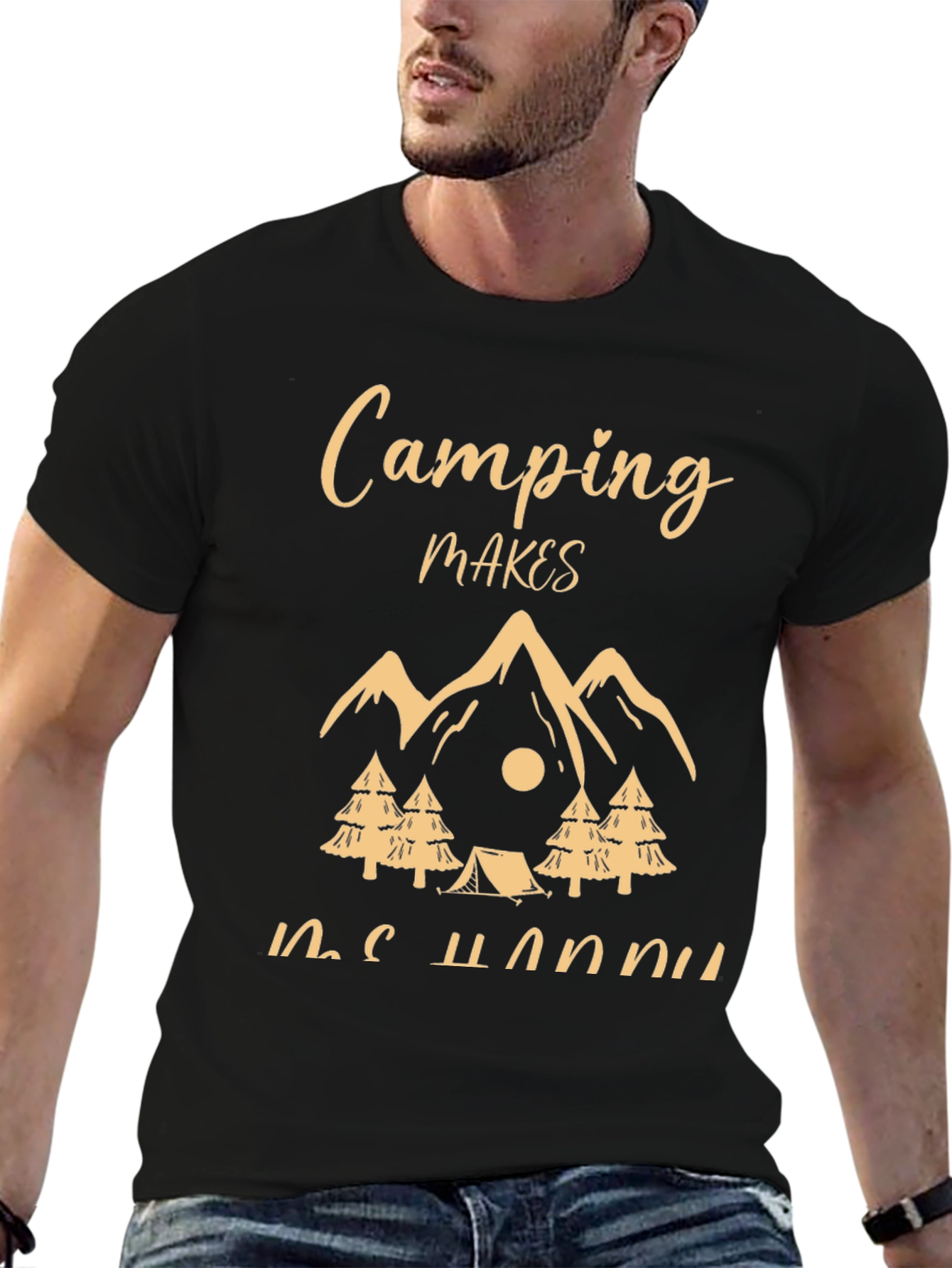 Camping Makes Me Happy Graphic Tee