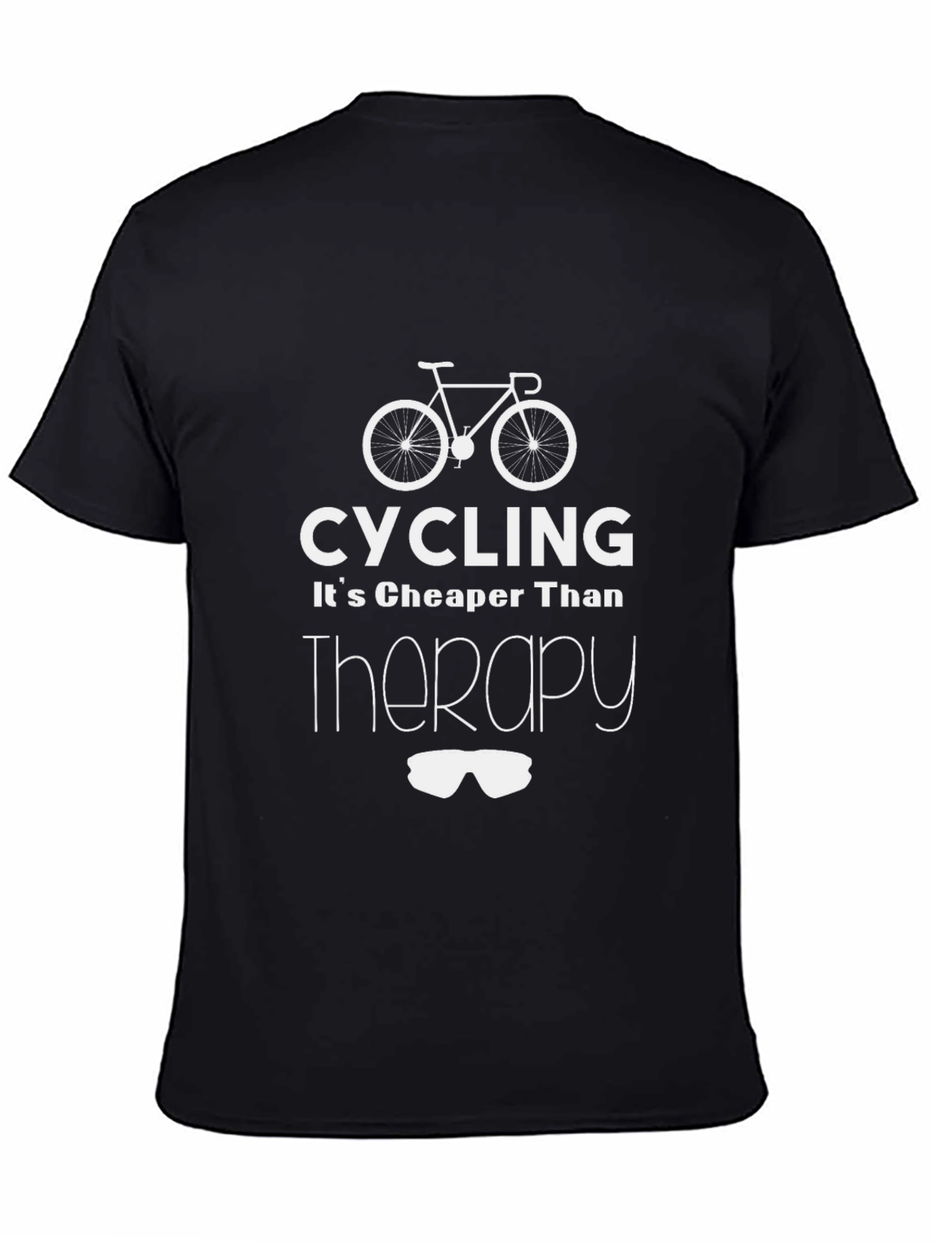 Cycling Cheaper Than Therapy Black Graphic Tee