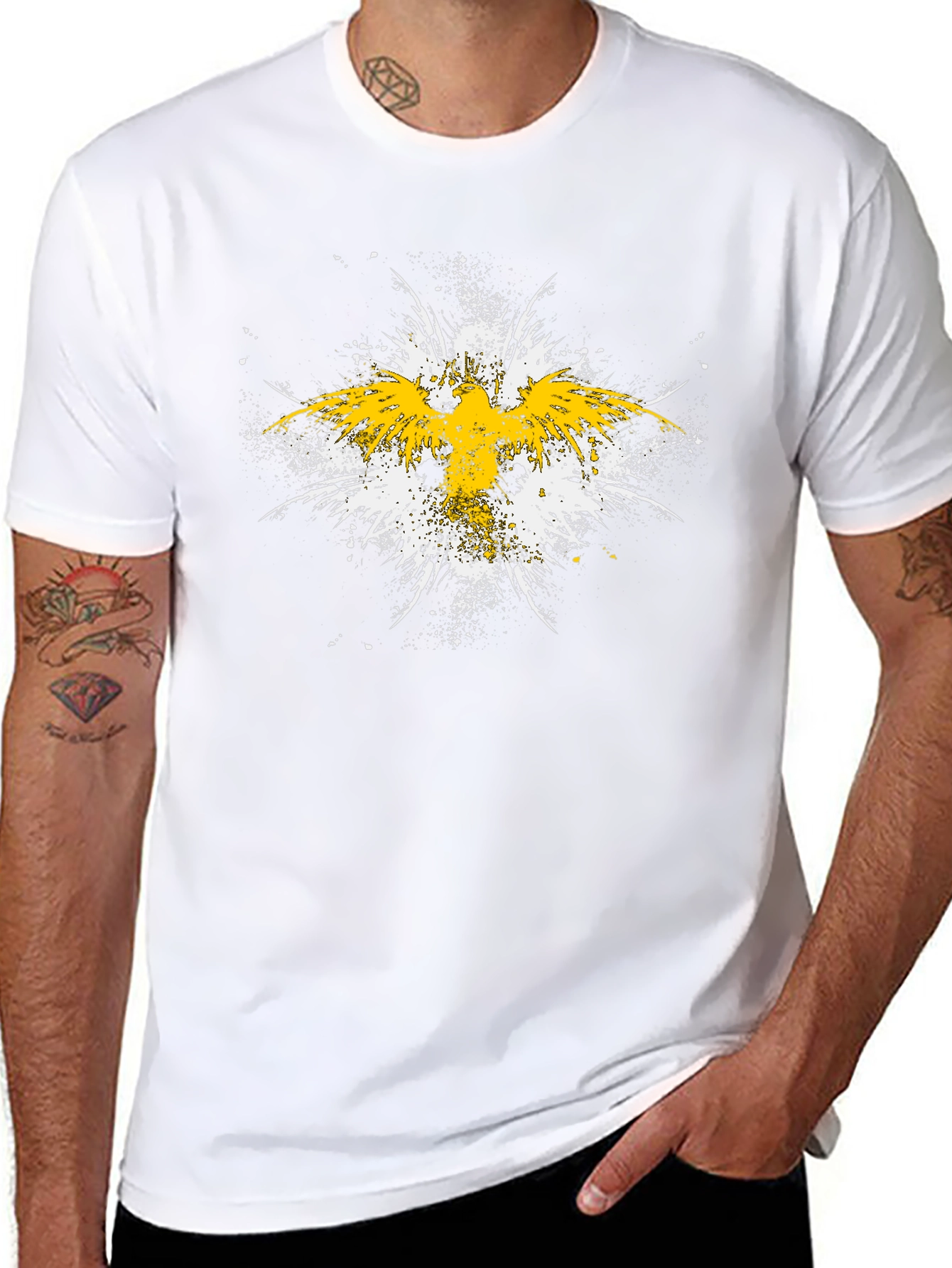 Abstract Eagle Graphic Black T-Shirt