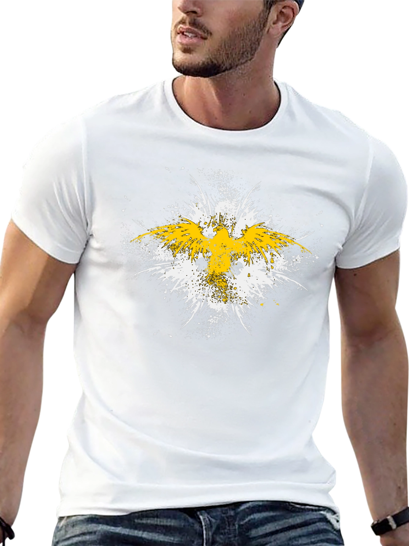 Abstract Eagle Graphic Black T-Shirt