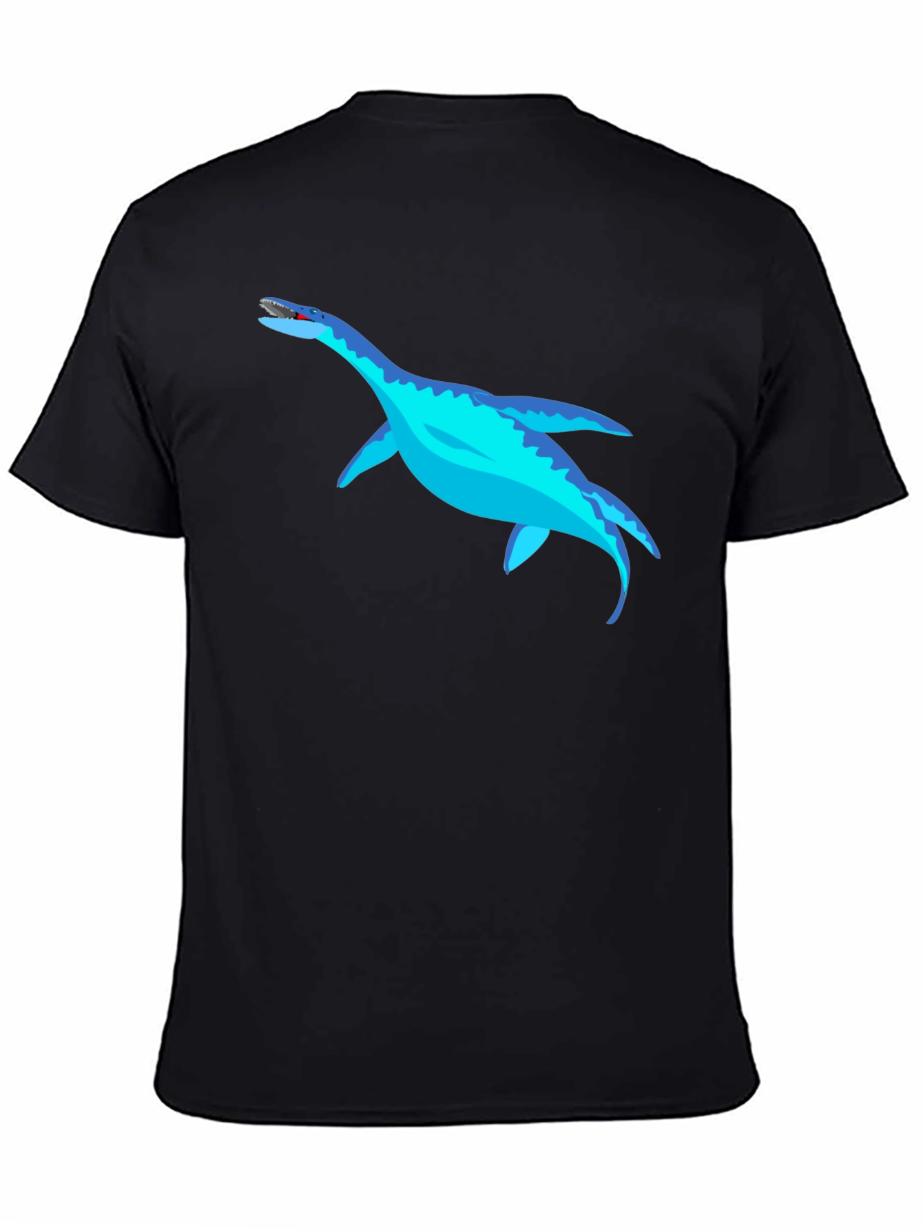 Cool Plesiosaur Graphic Tee - Black Cotton T-Shirt