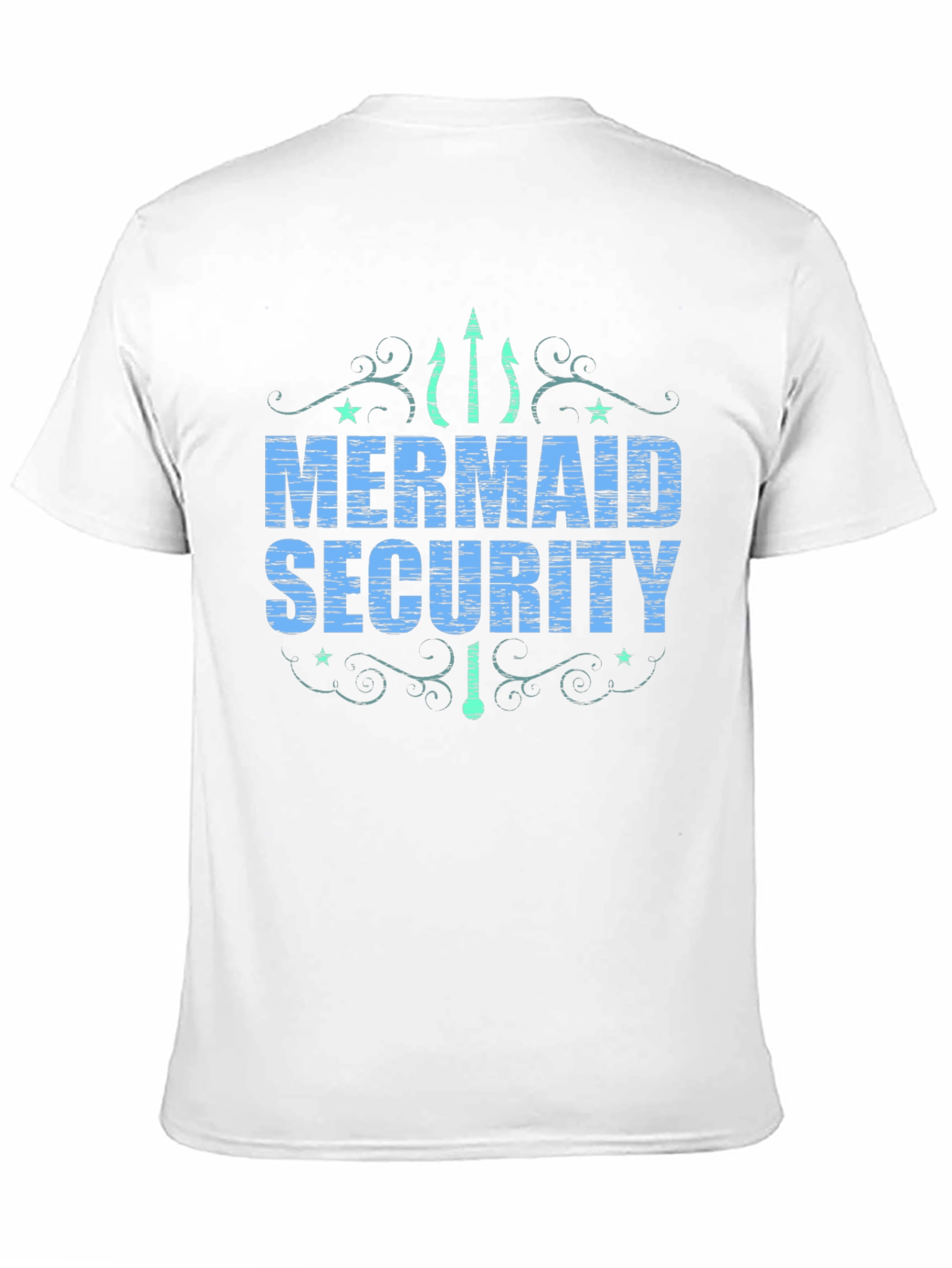 Mermaid Security Graphic T-Shirt - Black Crew Neck Tee
