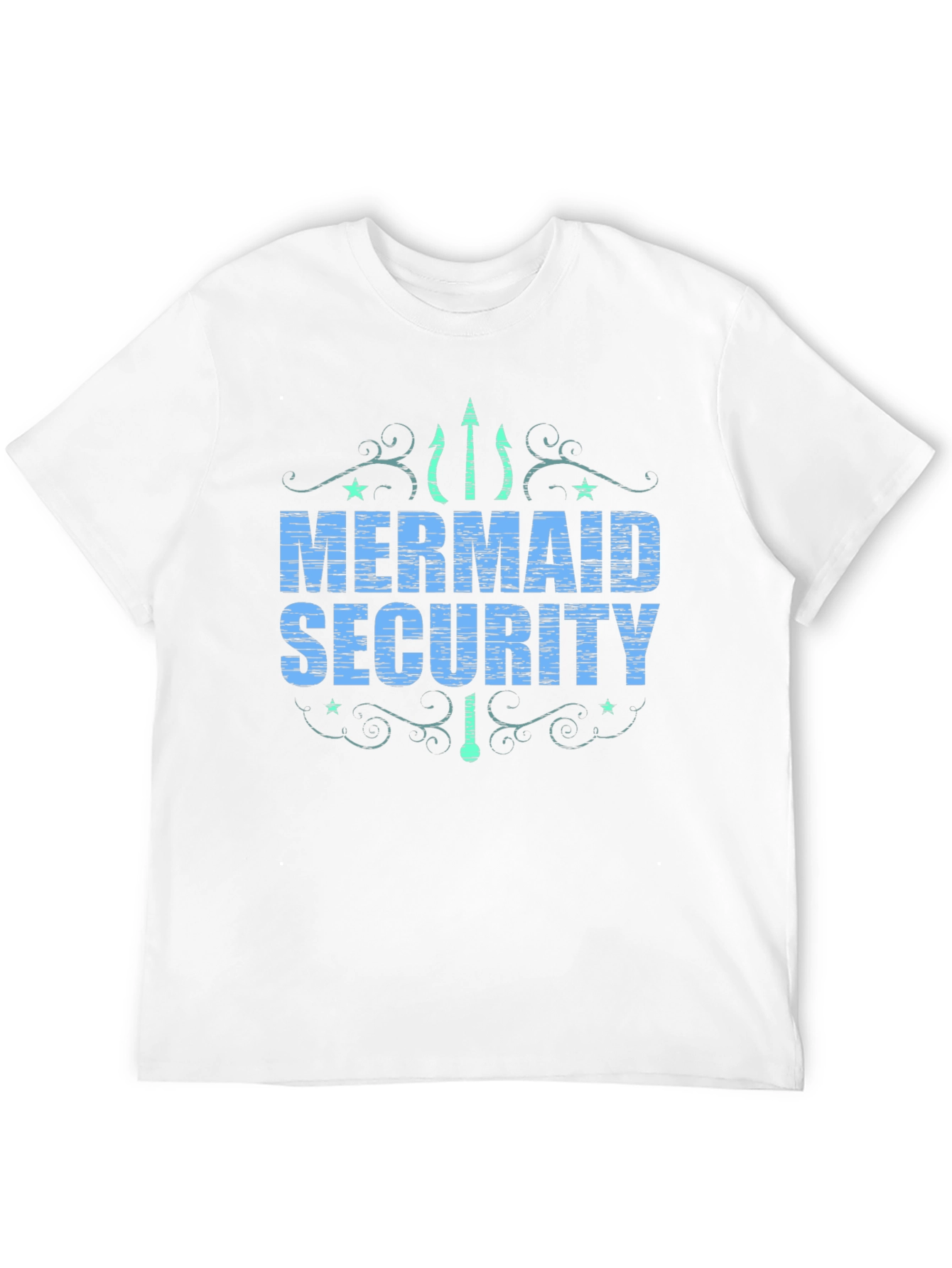Mermaid Security Graphic T-Shirt - Black Crew Neck Tee