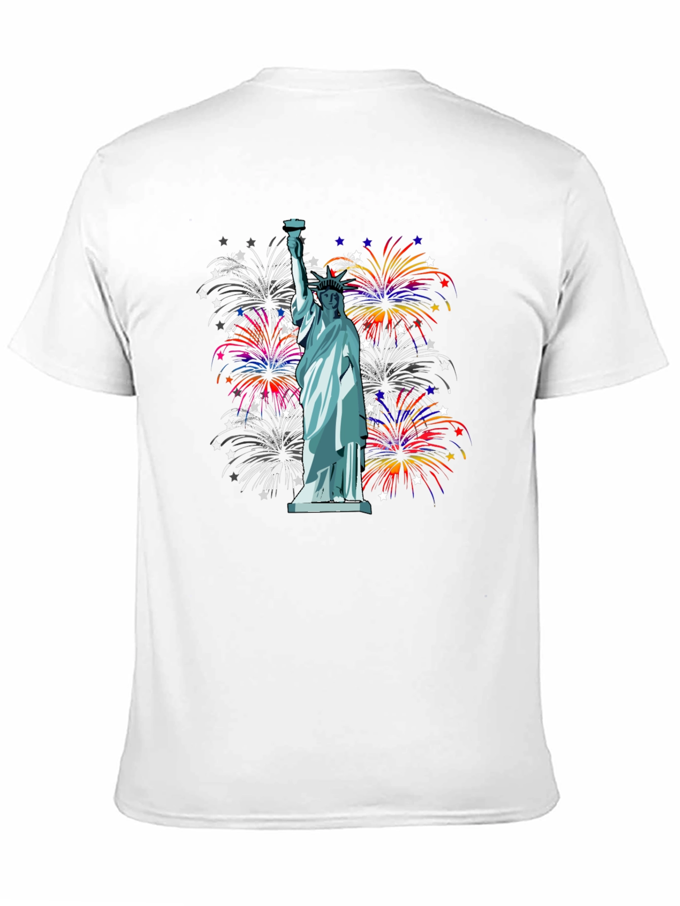 Statue of Liberty Fireworks Graphic Tee
