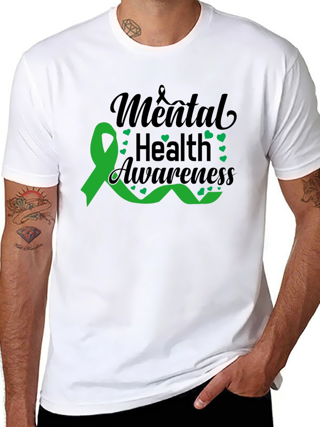 Mental Health Awareness Ribbon Graphic T-Shirt