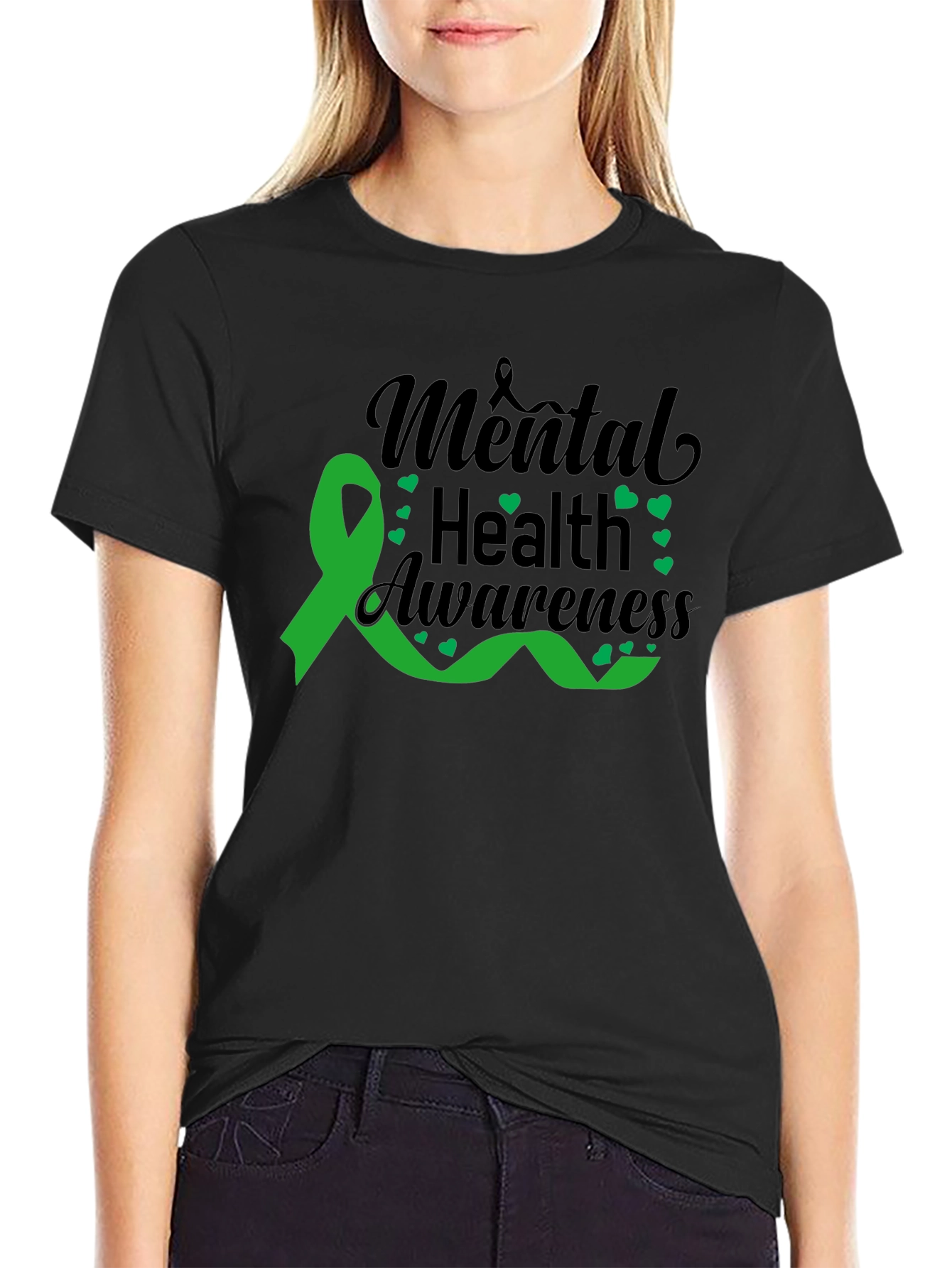 Mental Health Awareness Ribbon Graphic T-Shirt