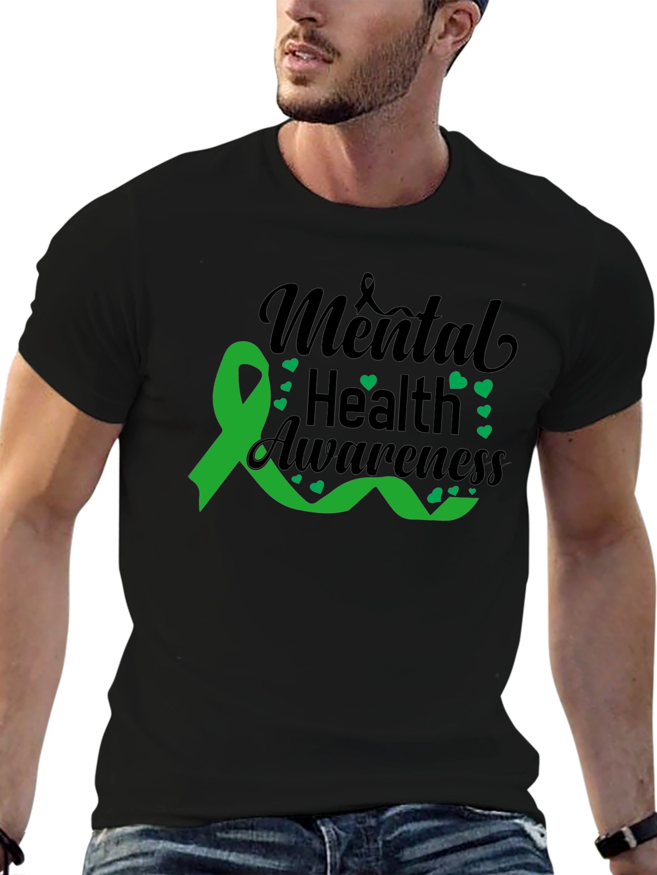 Mental Health Awareness Ribbon Graphic T-Shirt