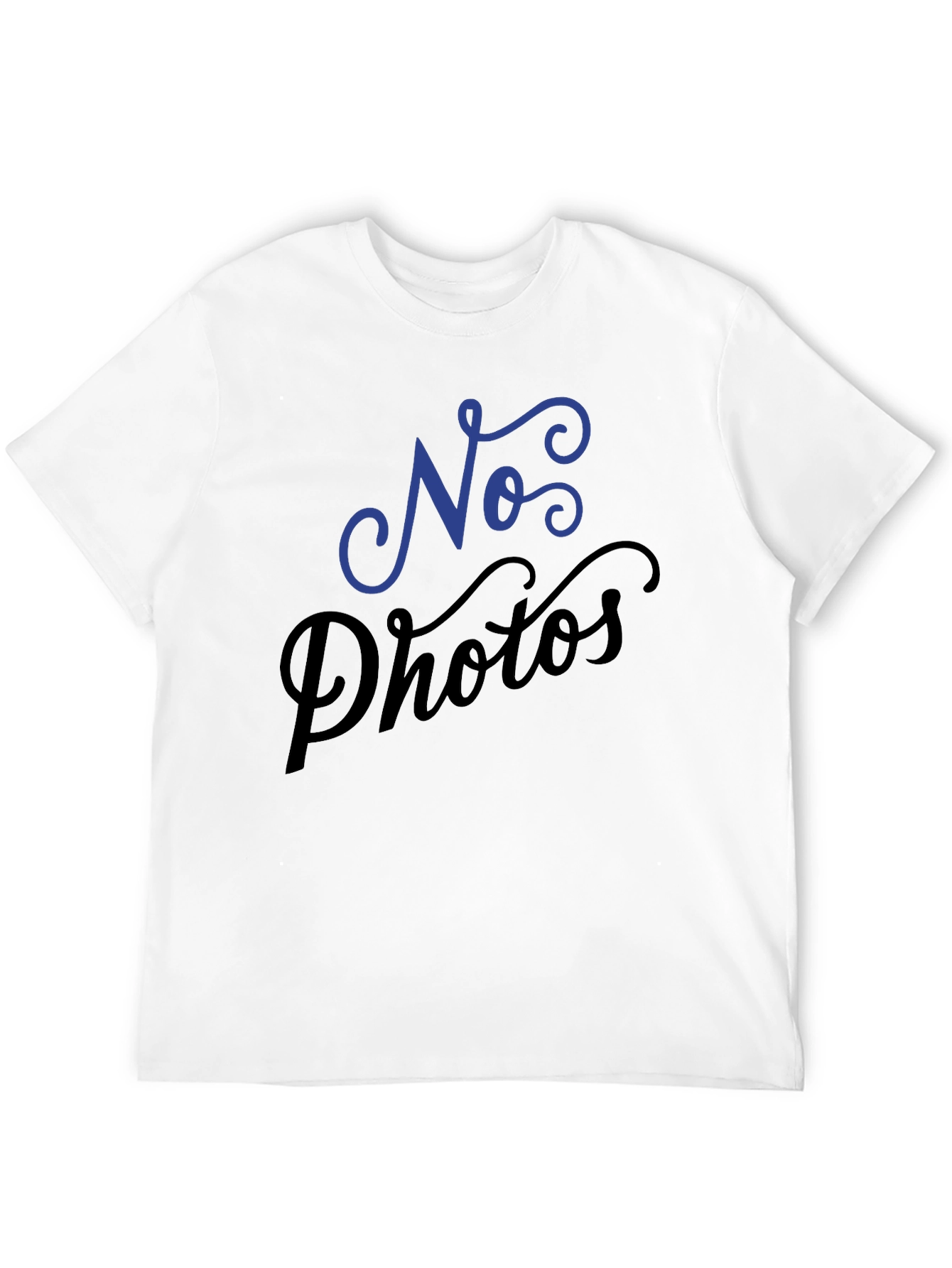 No Photos T-Shirt - Black Crew Neck Tee
