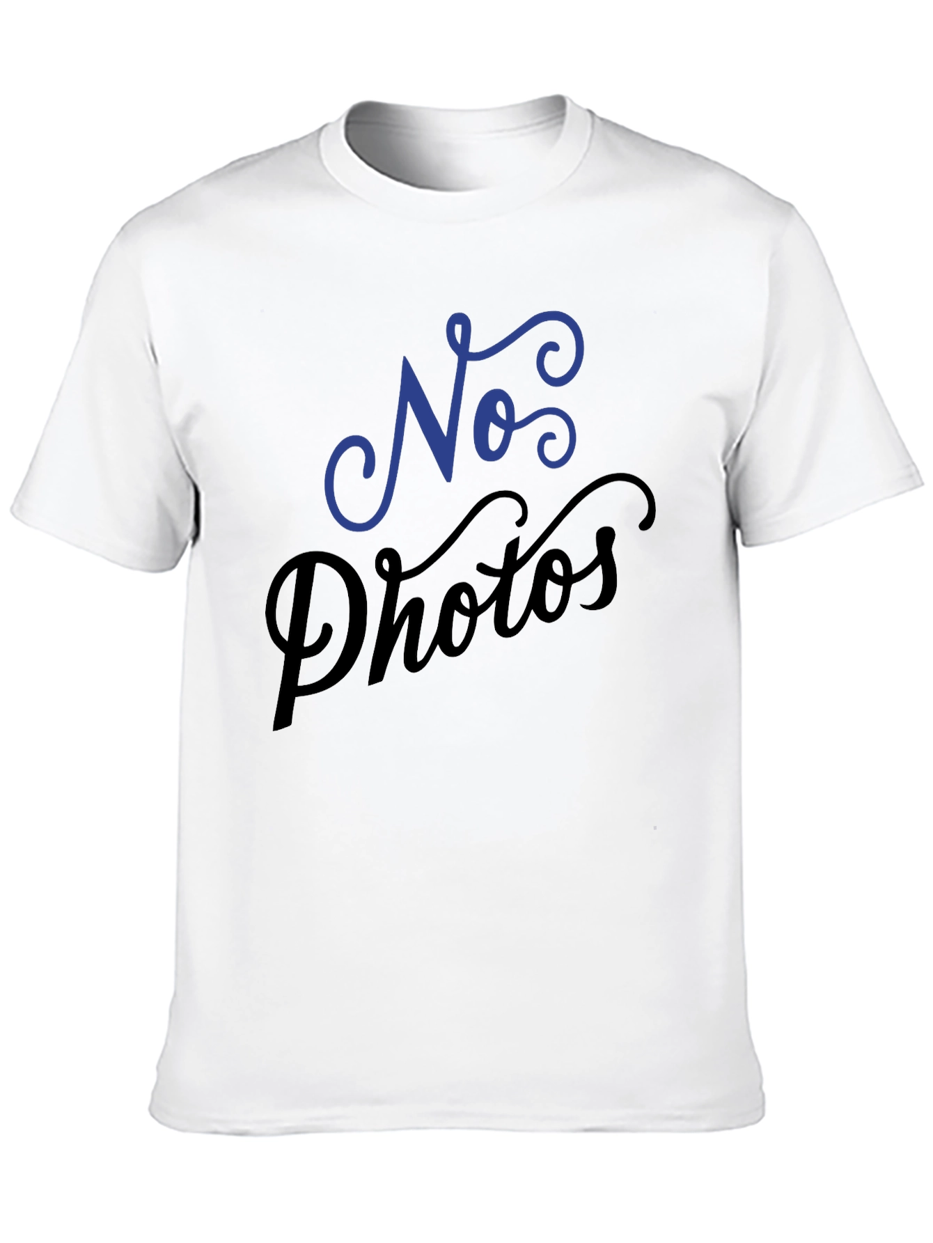 No Photos T-Shirt - Black Crew Neck Tee