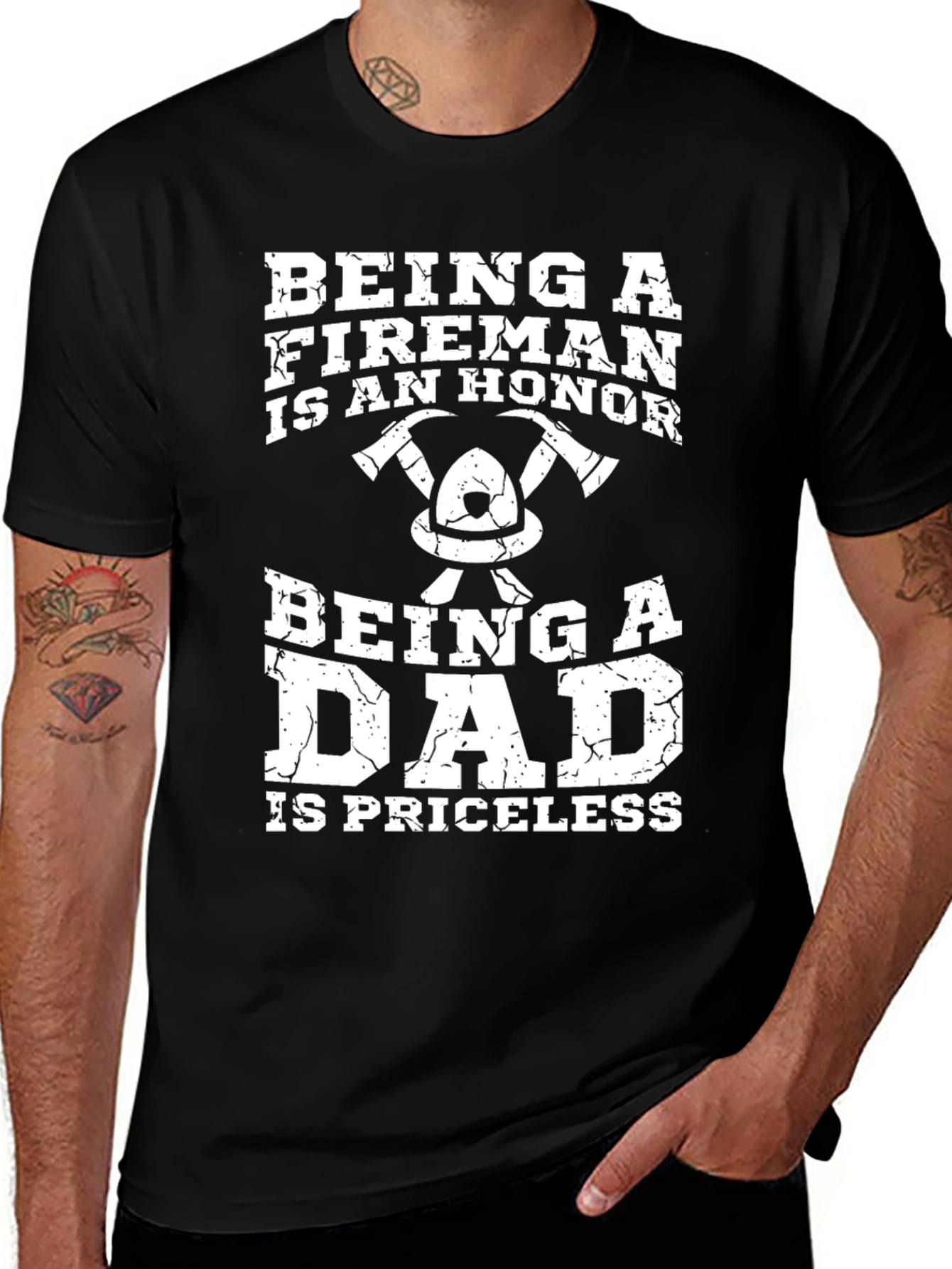 Fireman Dad T-Shirt - Honor & Priceless