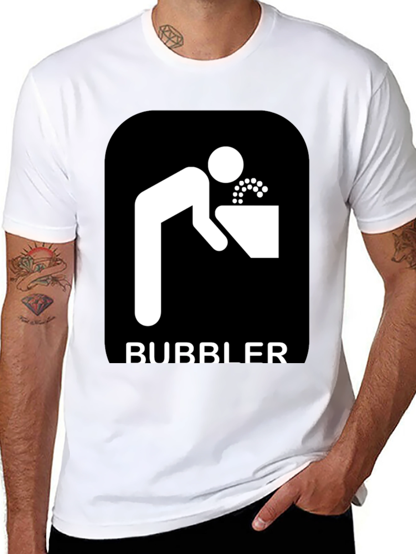 Bubbler Graphic Tee - Novelty Drinking Fountain Design