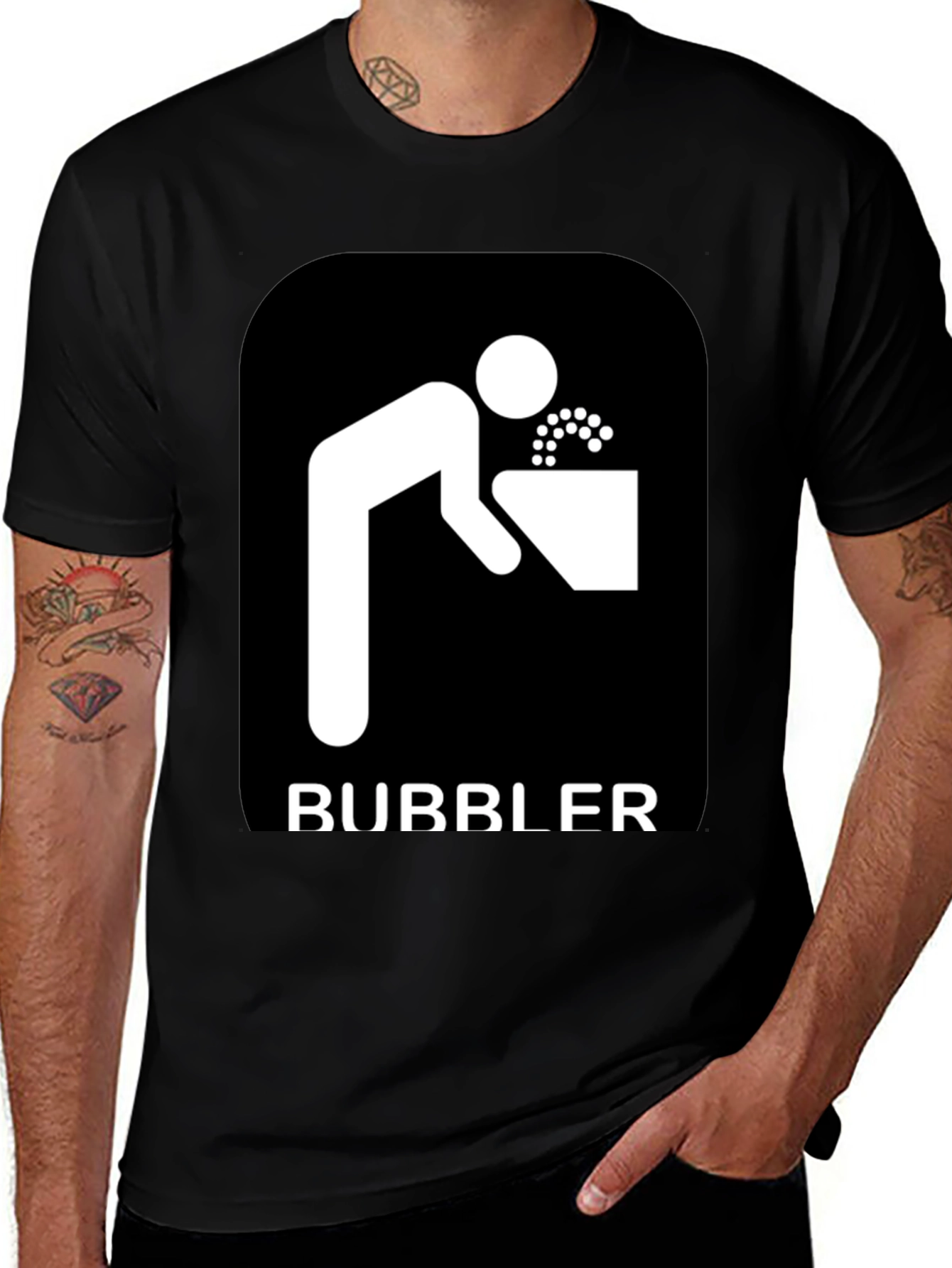 Bubbler Graphic Tee - Novelty Drinking Fountain Design
