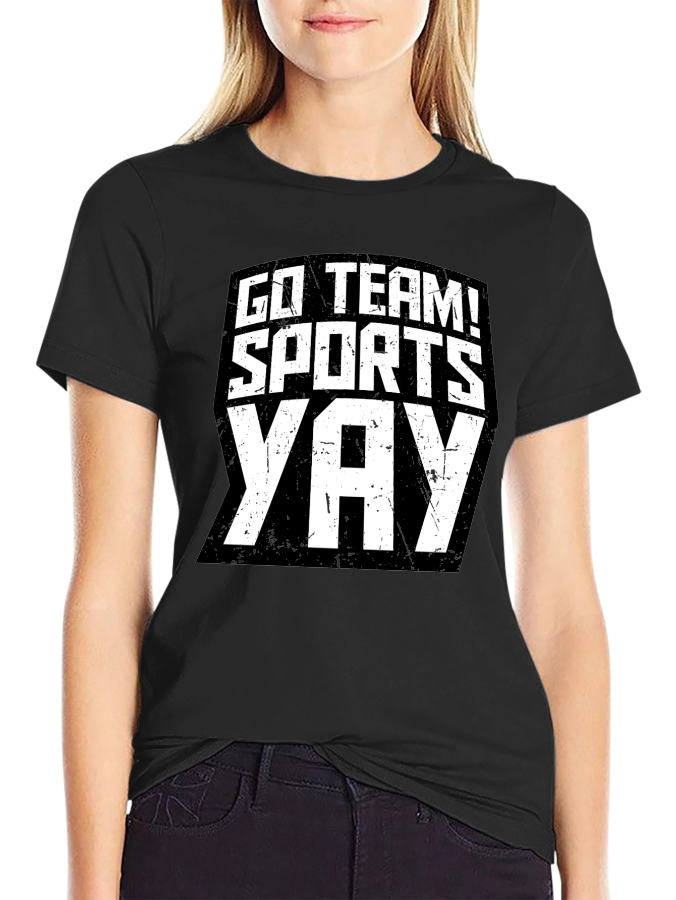 Go Team! Sports Yay! Black T-Shirt