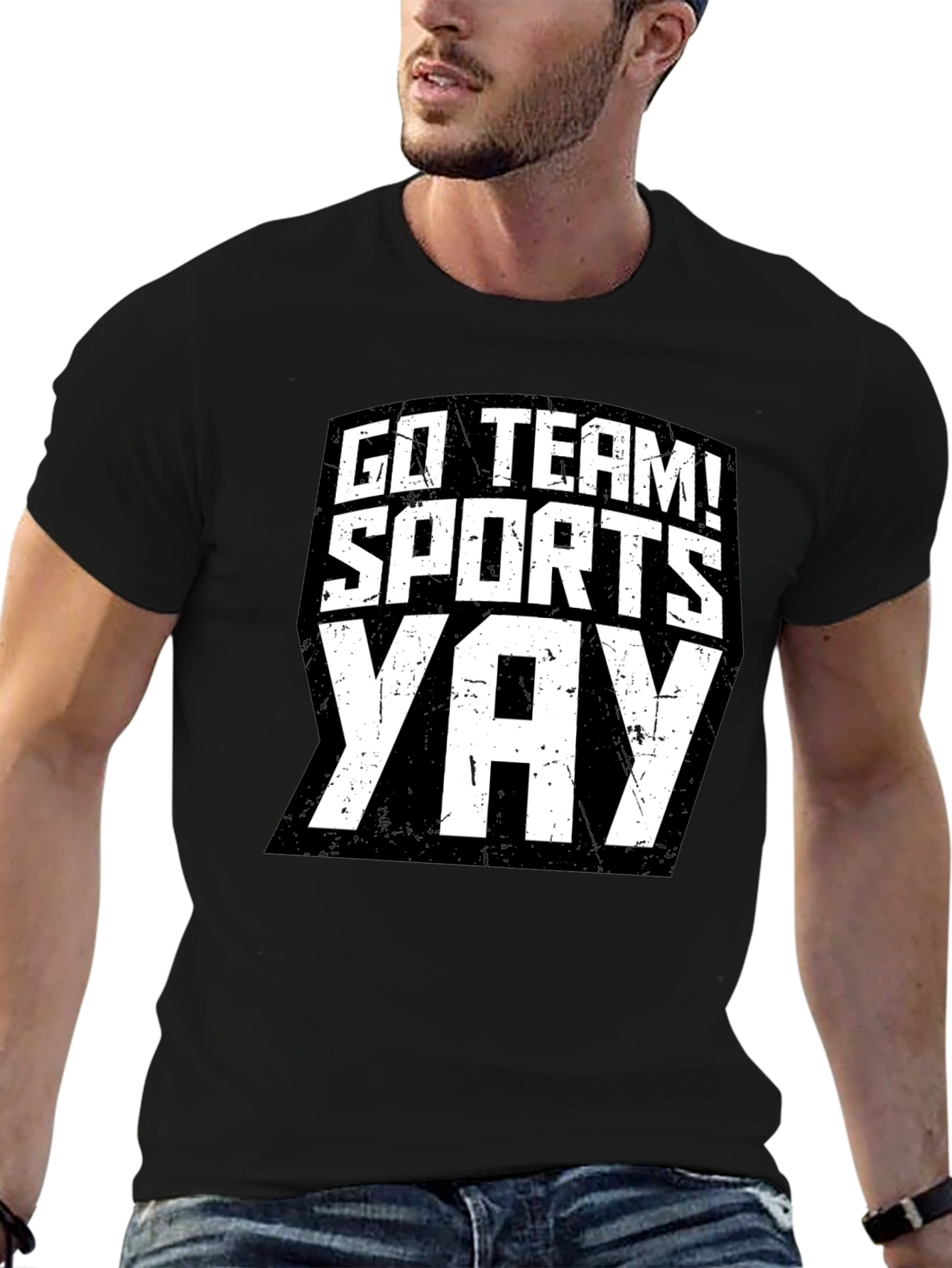 Go Team! Sports Yay! Black T-Shirt